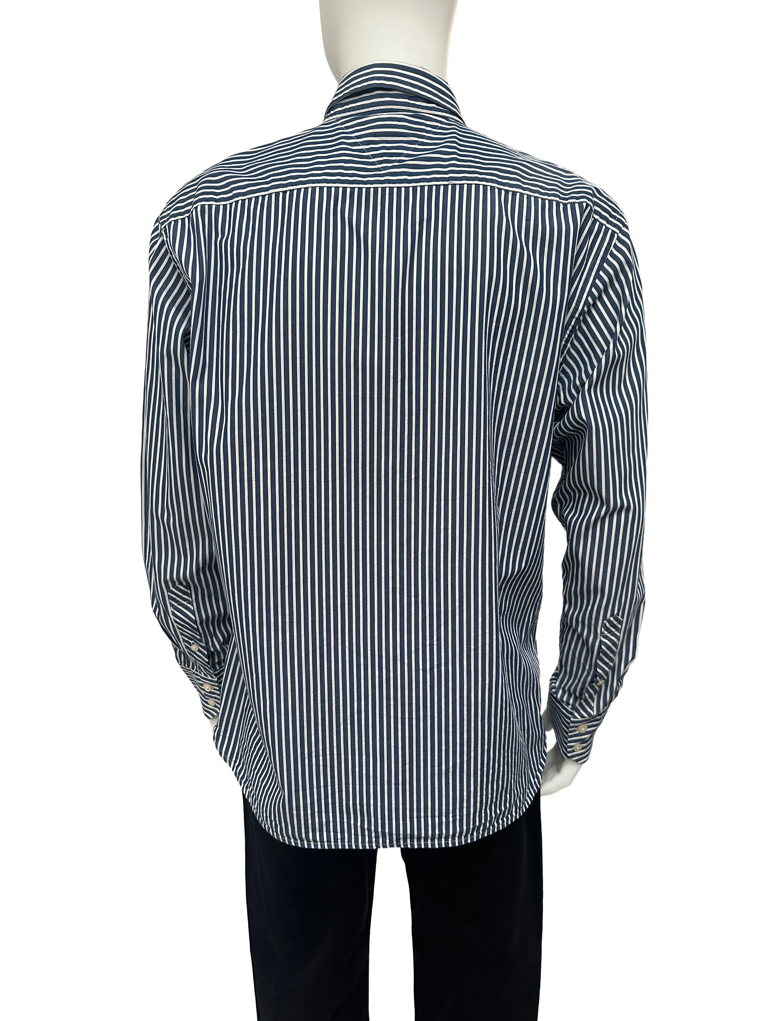Tommy Hilfiger navy & white striped button-down shirt - size XL