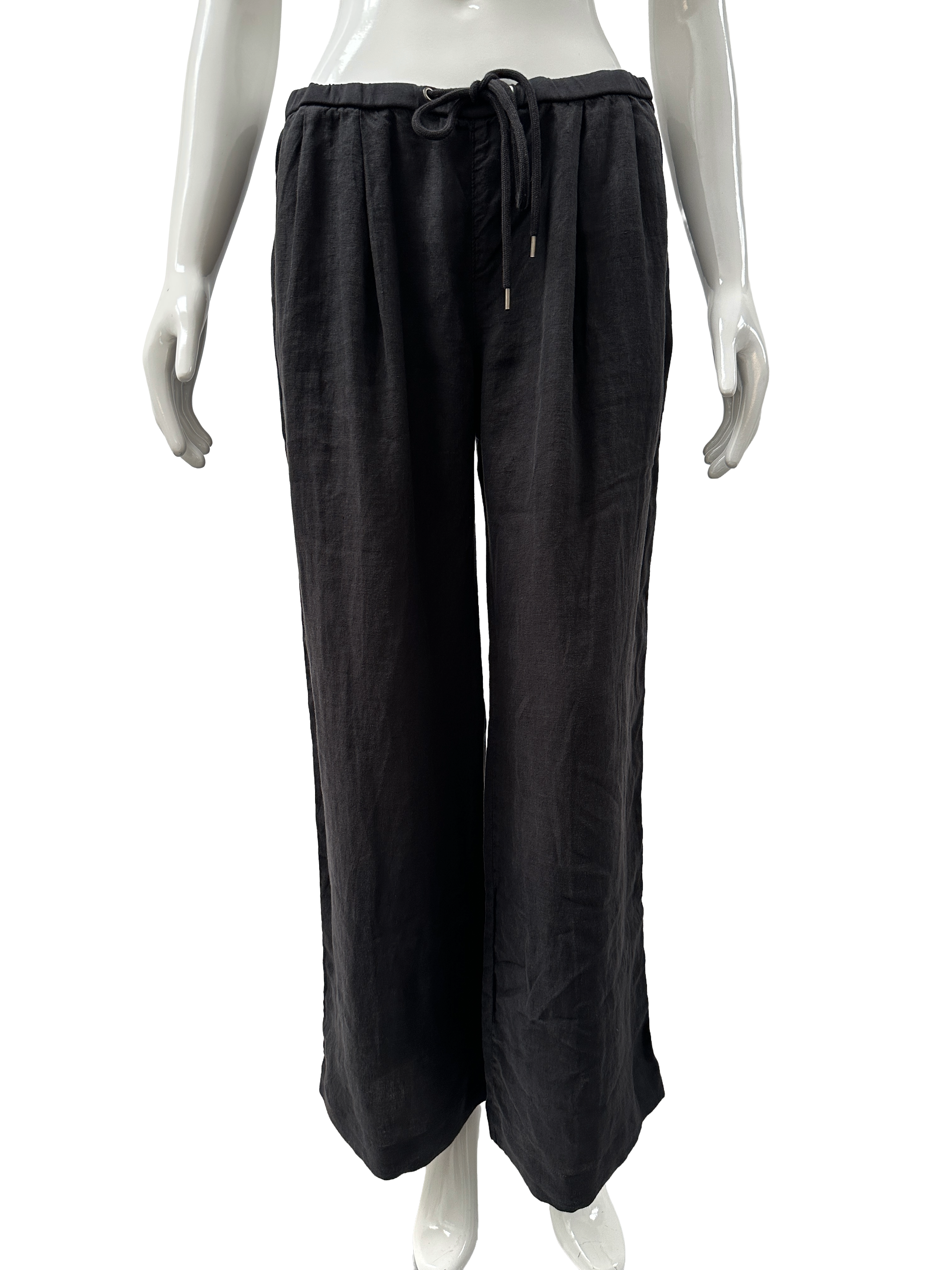 James Perse charcoal linen drawstring pants - size 36