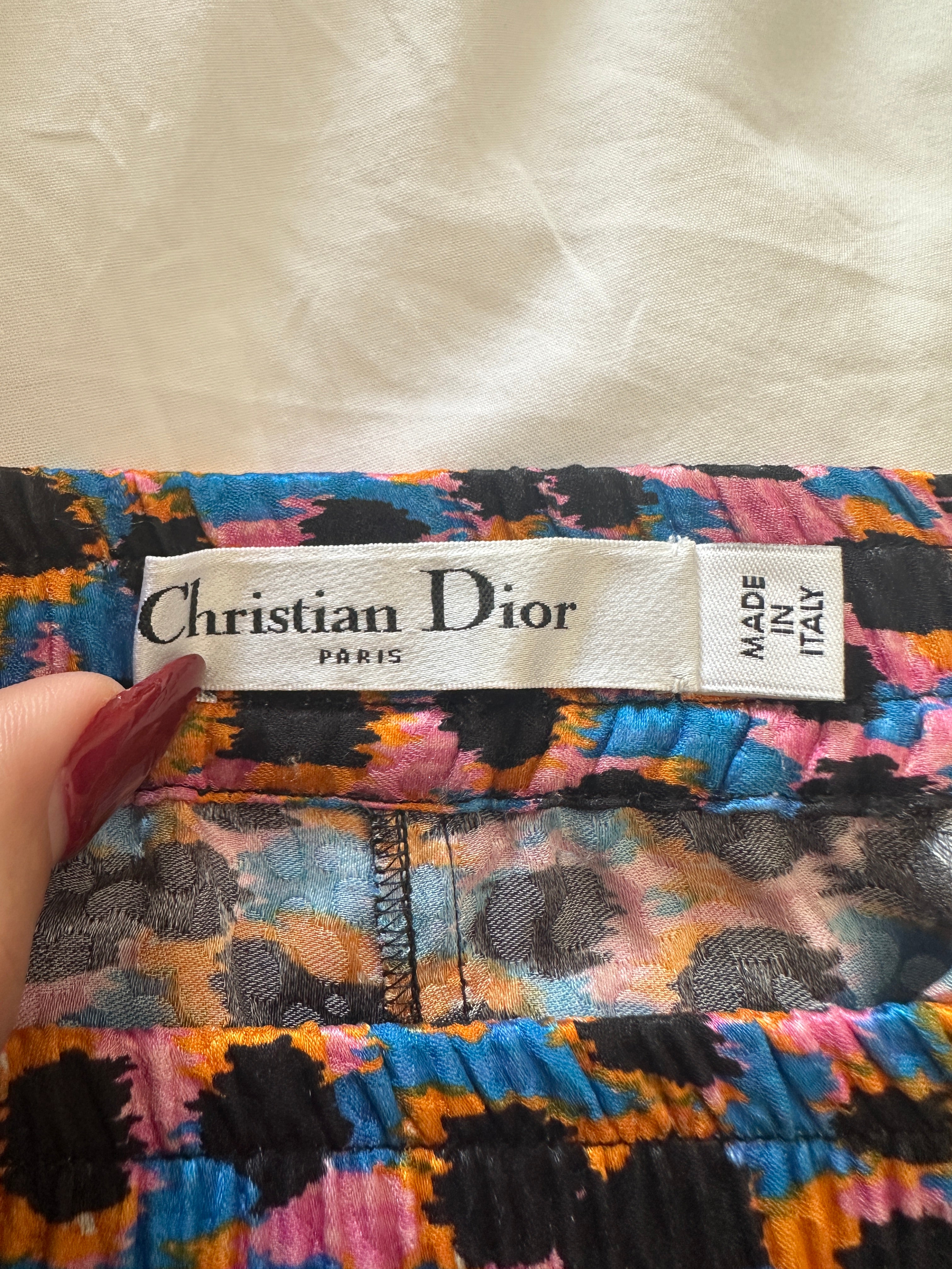 Dior blue leopard and multicolor shorts - size 34