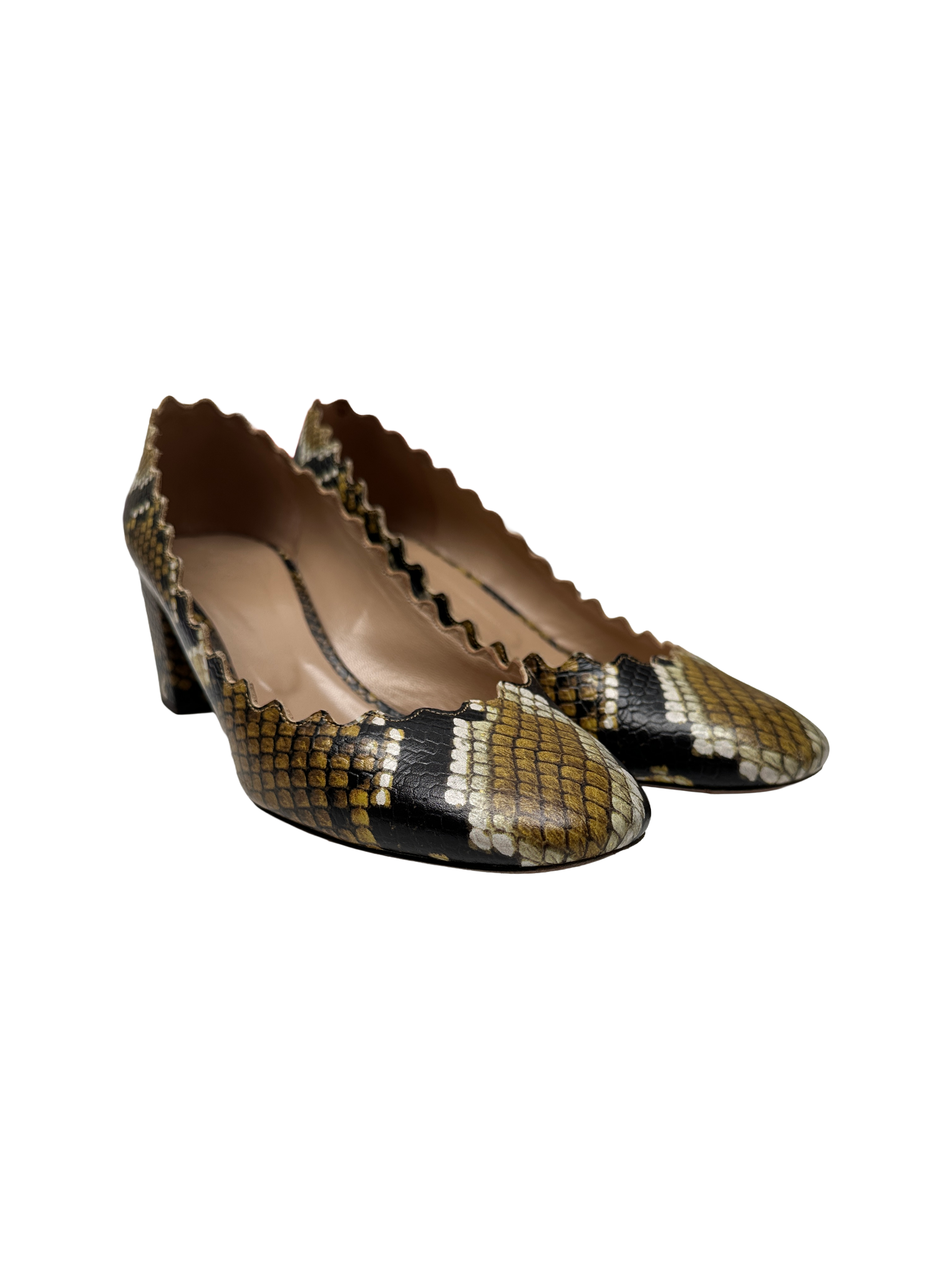 Chloe python effect leather pumps - size 40.5