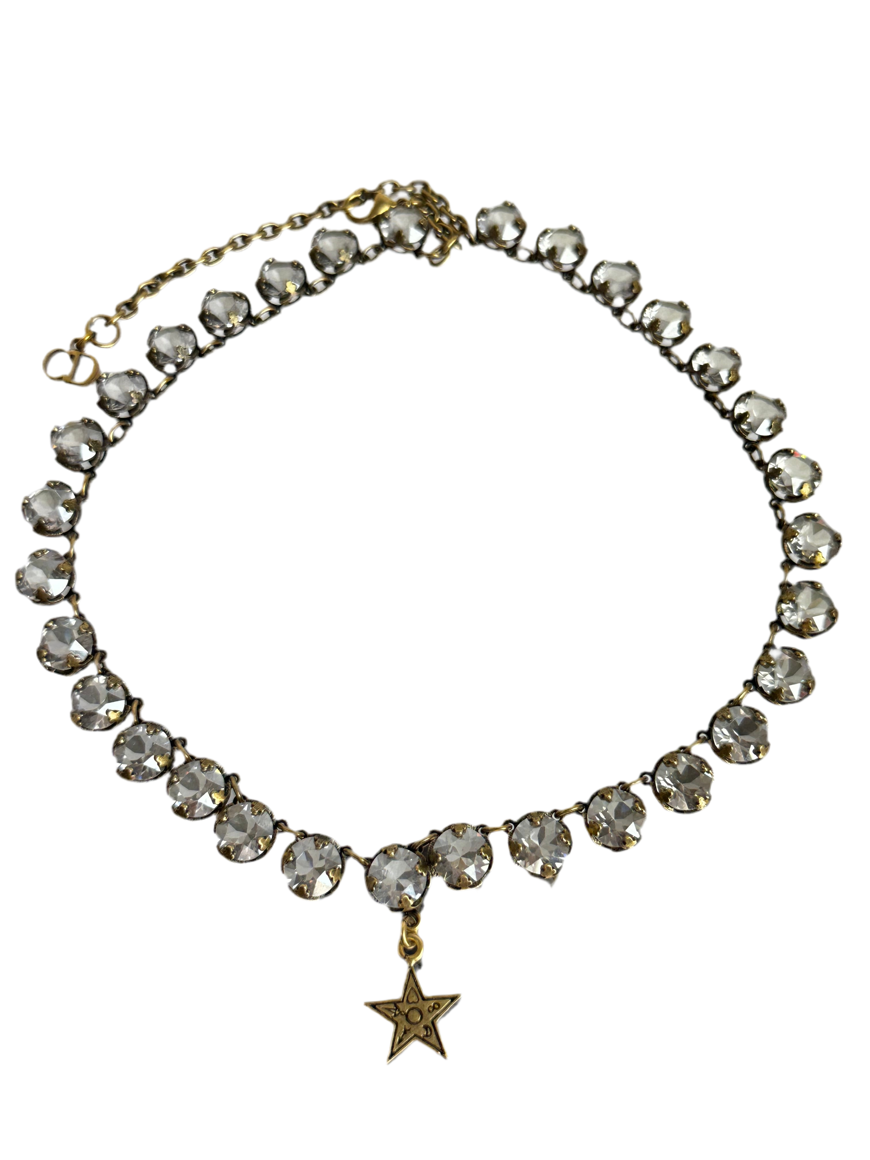 Dior crystal star and strass necklace