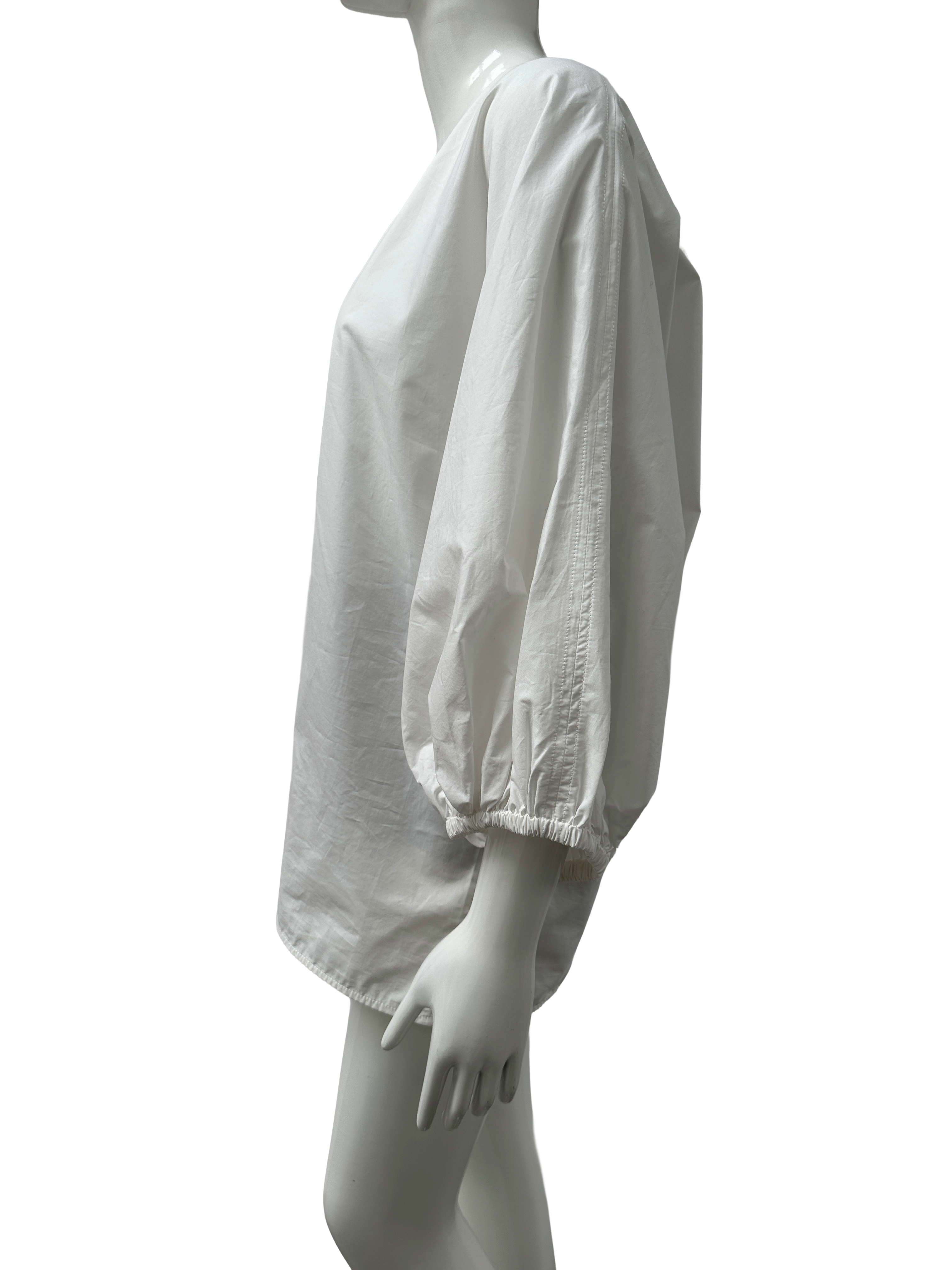 By Malene Birger white organic cotton v-neck blouse - size 38