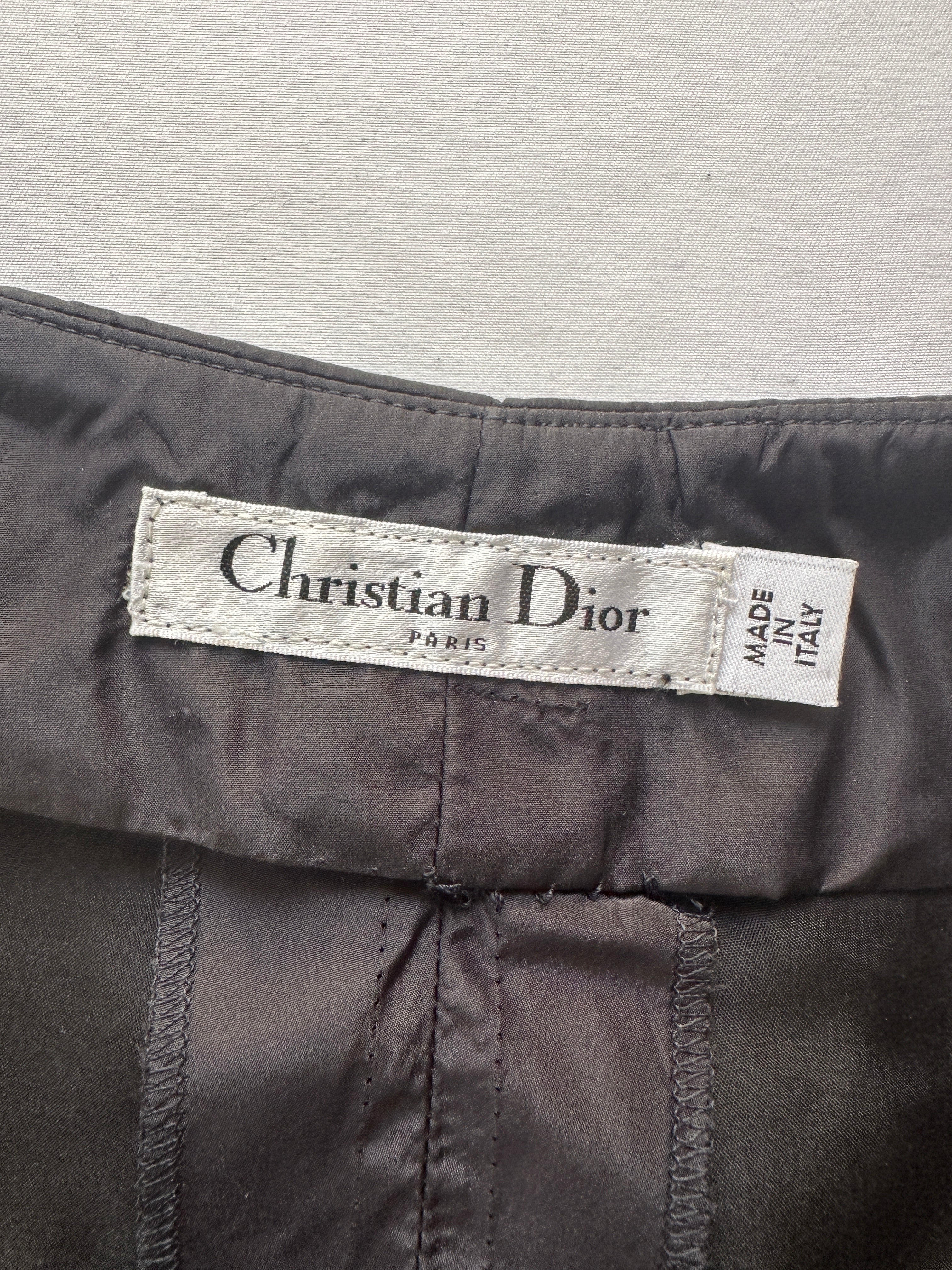 Dior navy blue tafta shorts with pleated effect - size 36