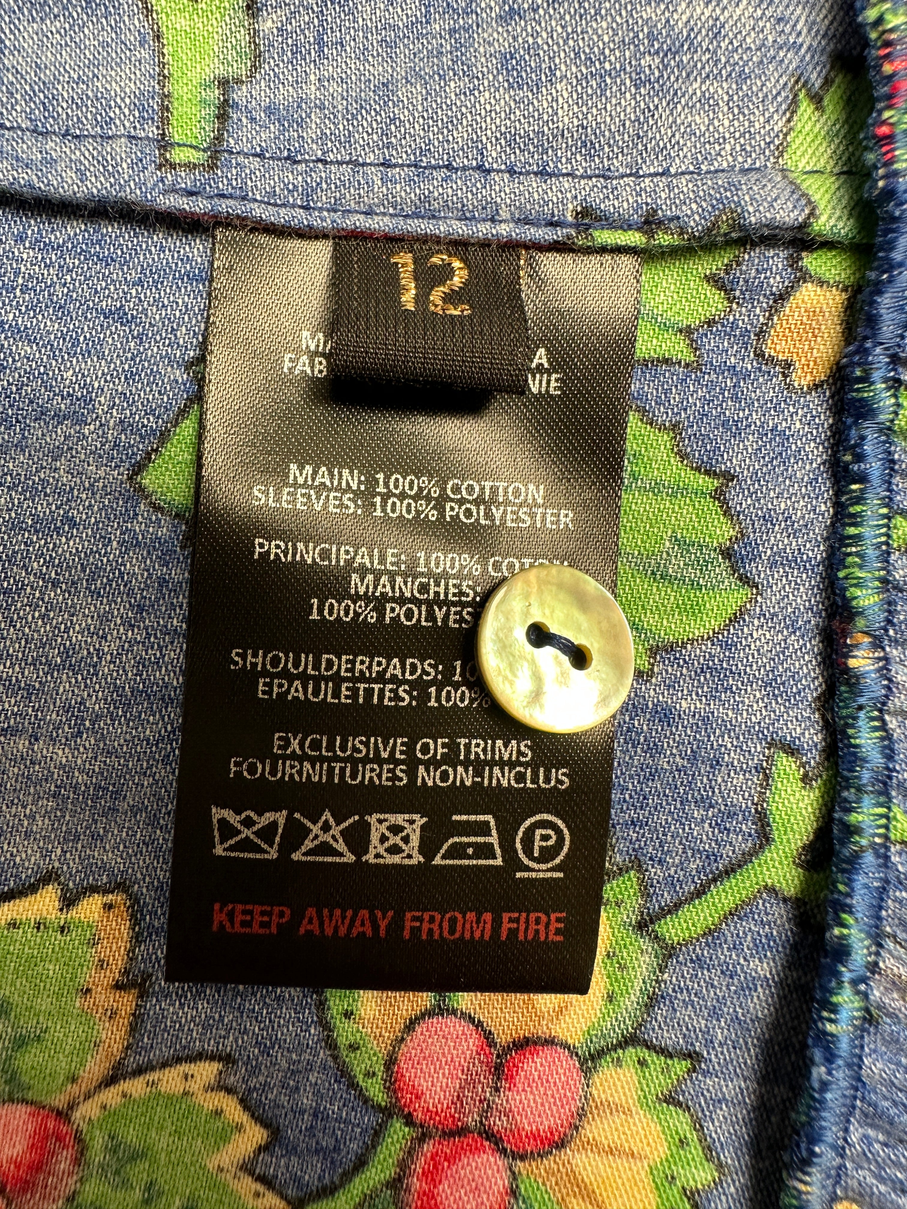 The Vampire Wife blue dress with floral pattern - size 40