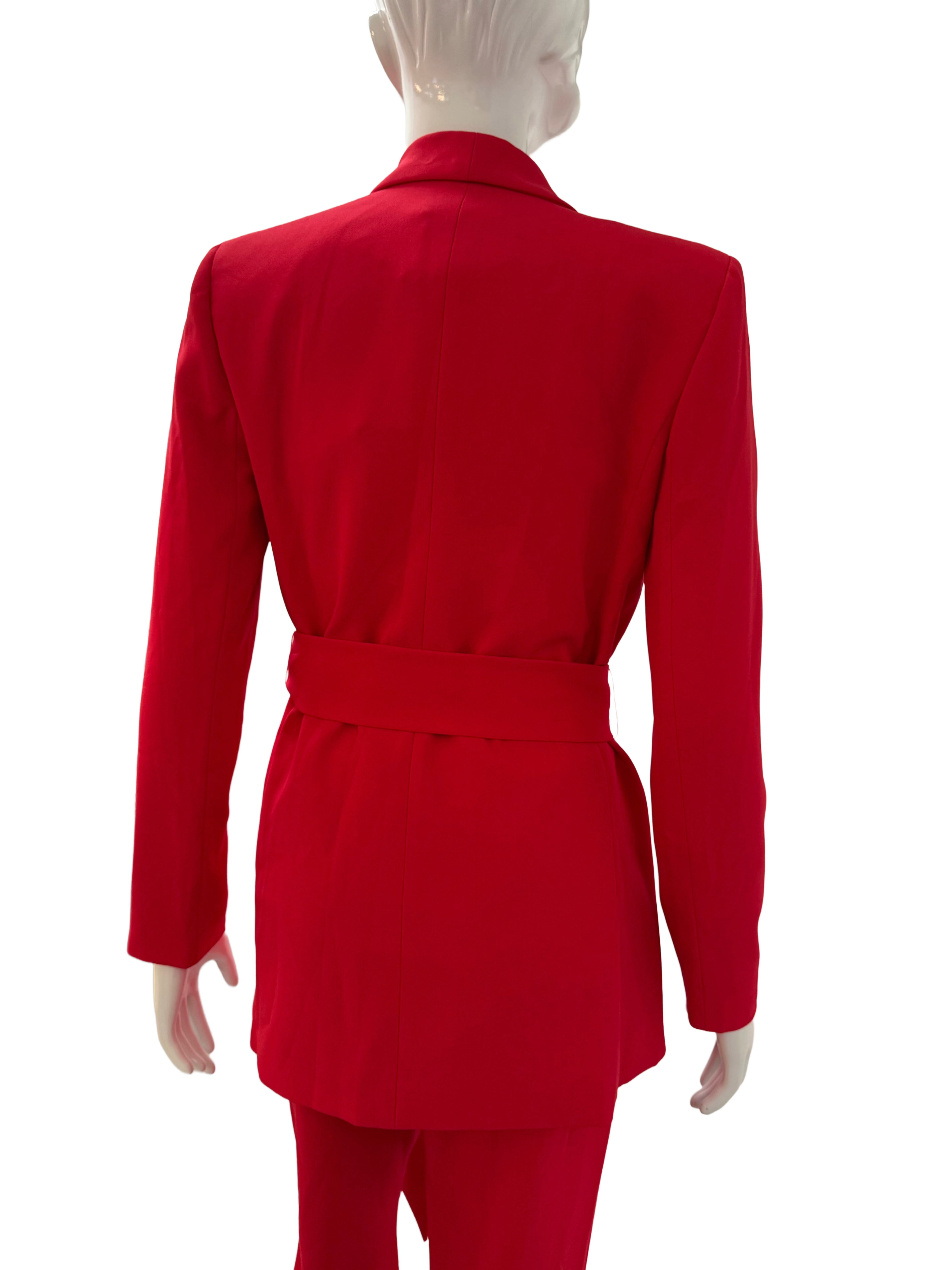 Alice + Olivia red draped belted blazer - size XS