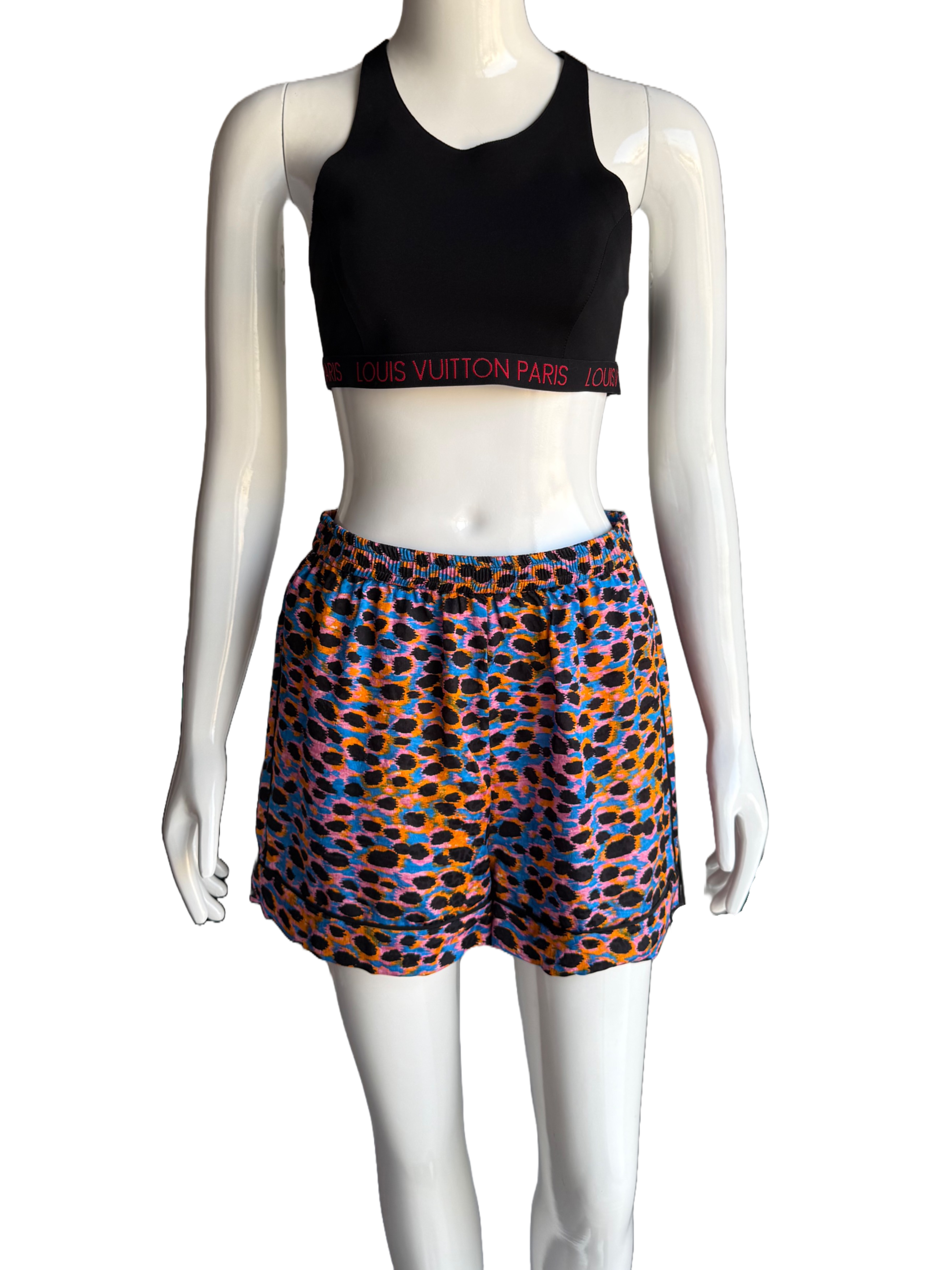 Dior blue leopard and multicolor shorts - size 34