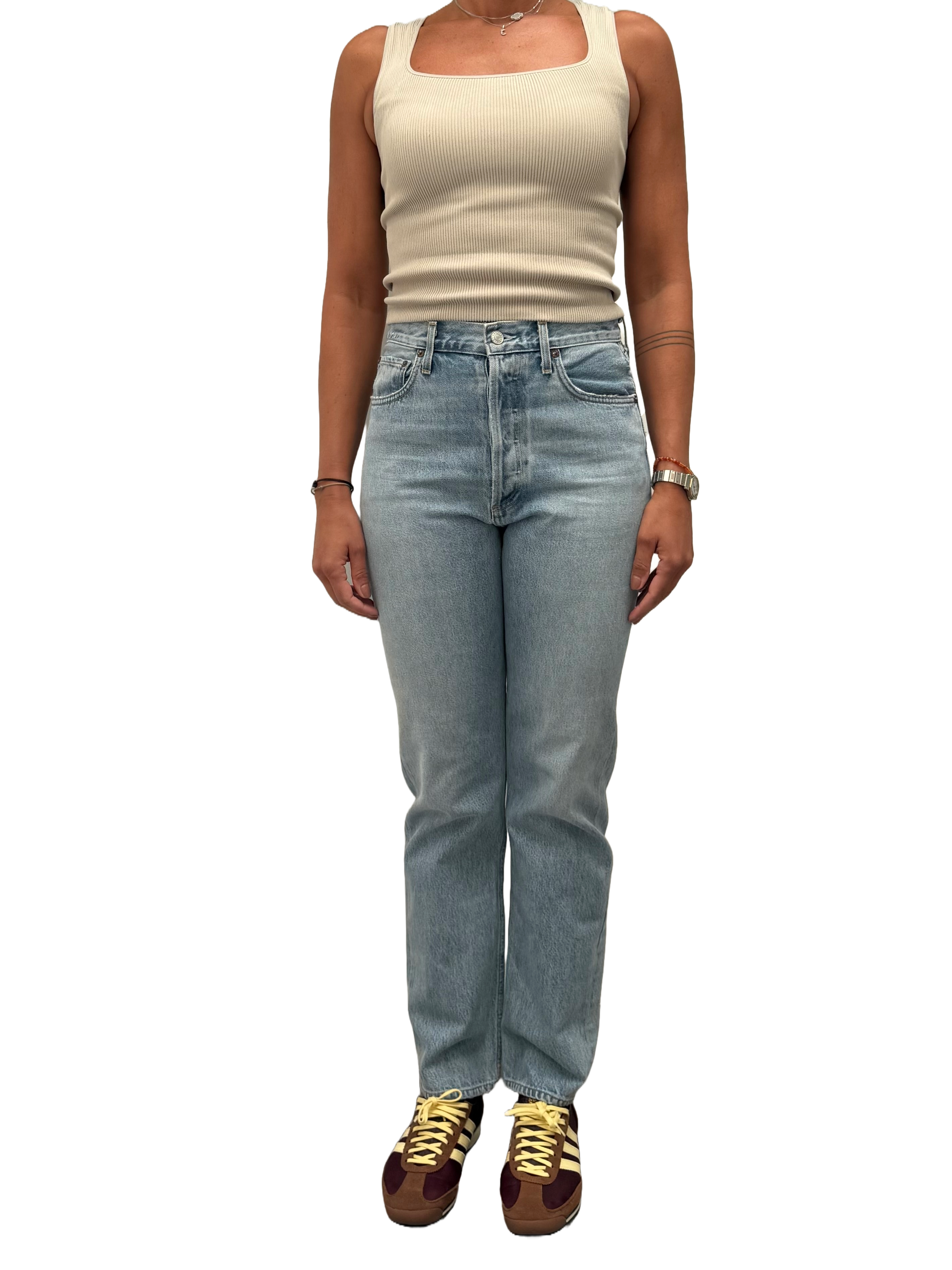 Agolde blue 90'S pinch waist high rise straight - size 27