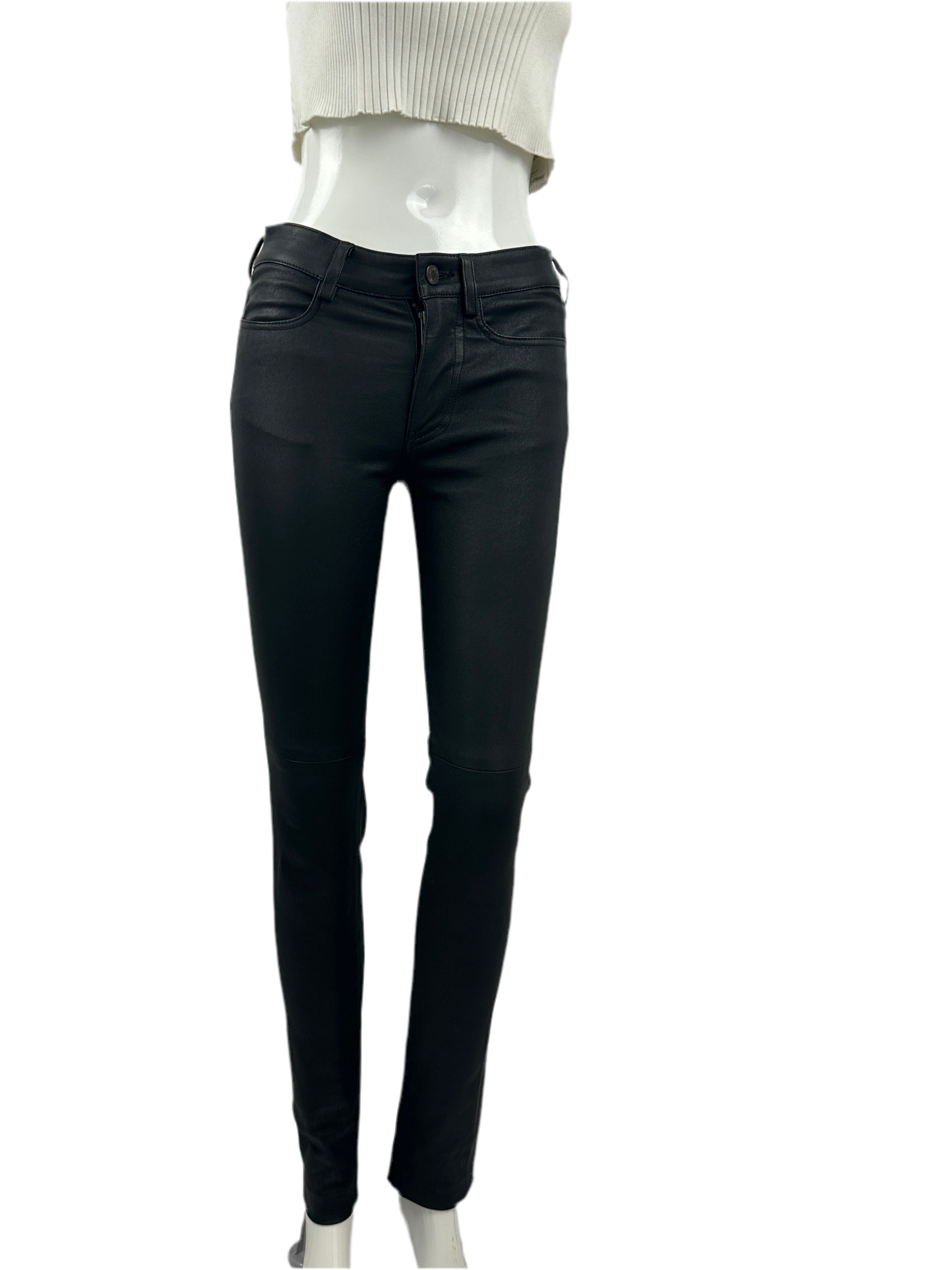 Zadig&Voltaire eve black leather pants - size 34