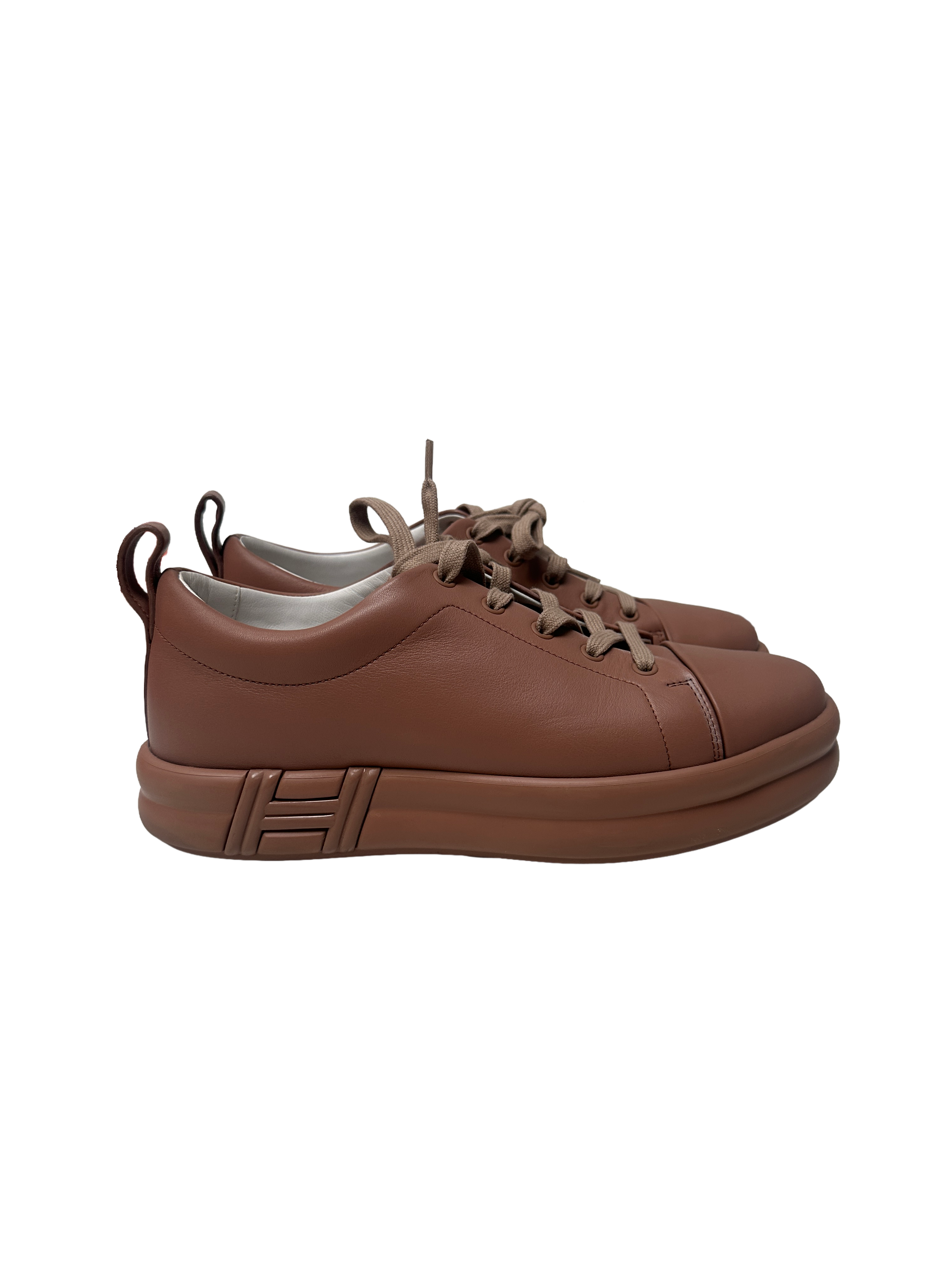 Hermes day sneakers nude leather - size 39.5