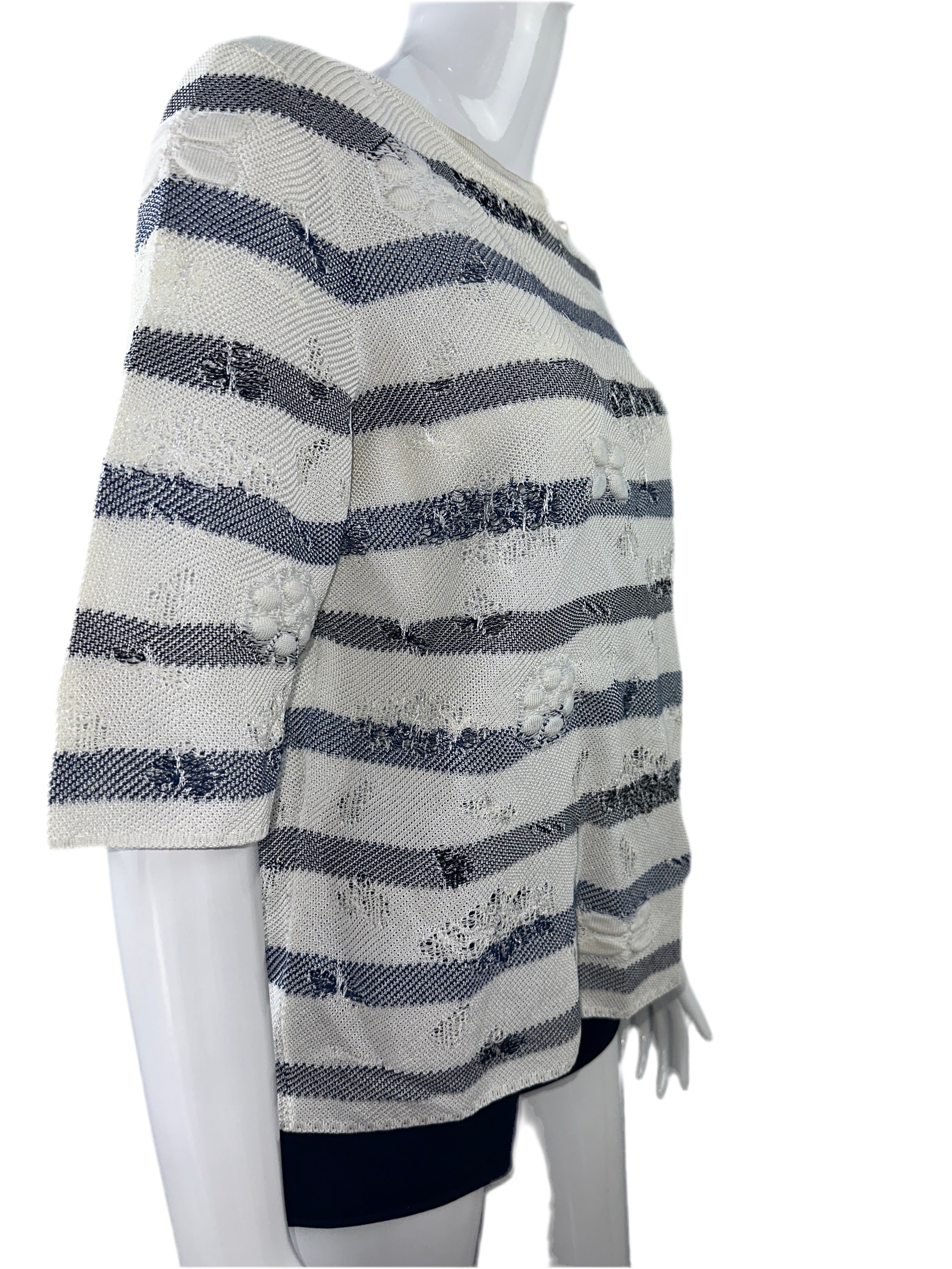 Chanel striped floral details top - size 36