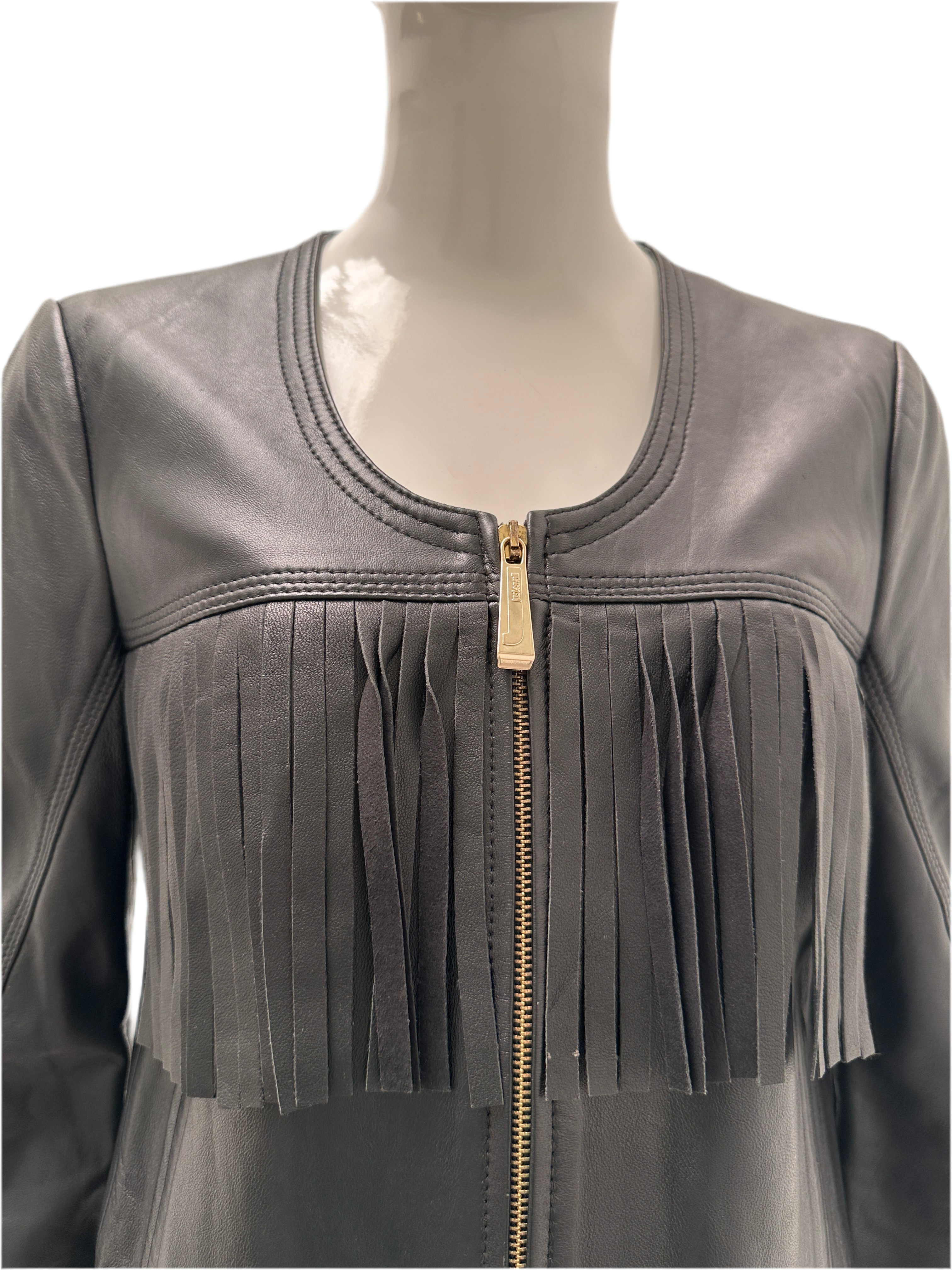Just Cavalli black leather jacket - size 38