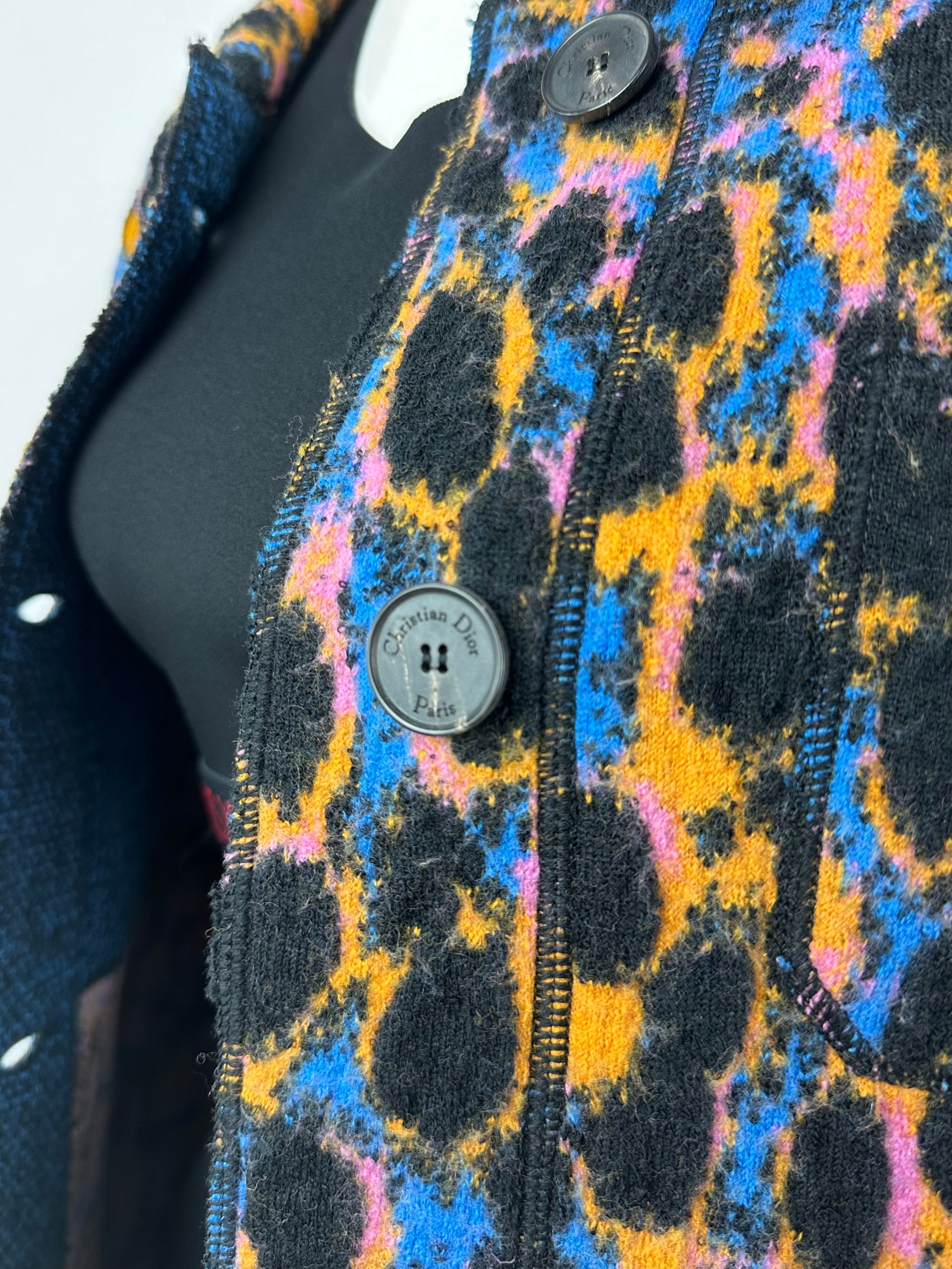 Dior multicolor leopard print jacket - size 34