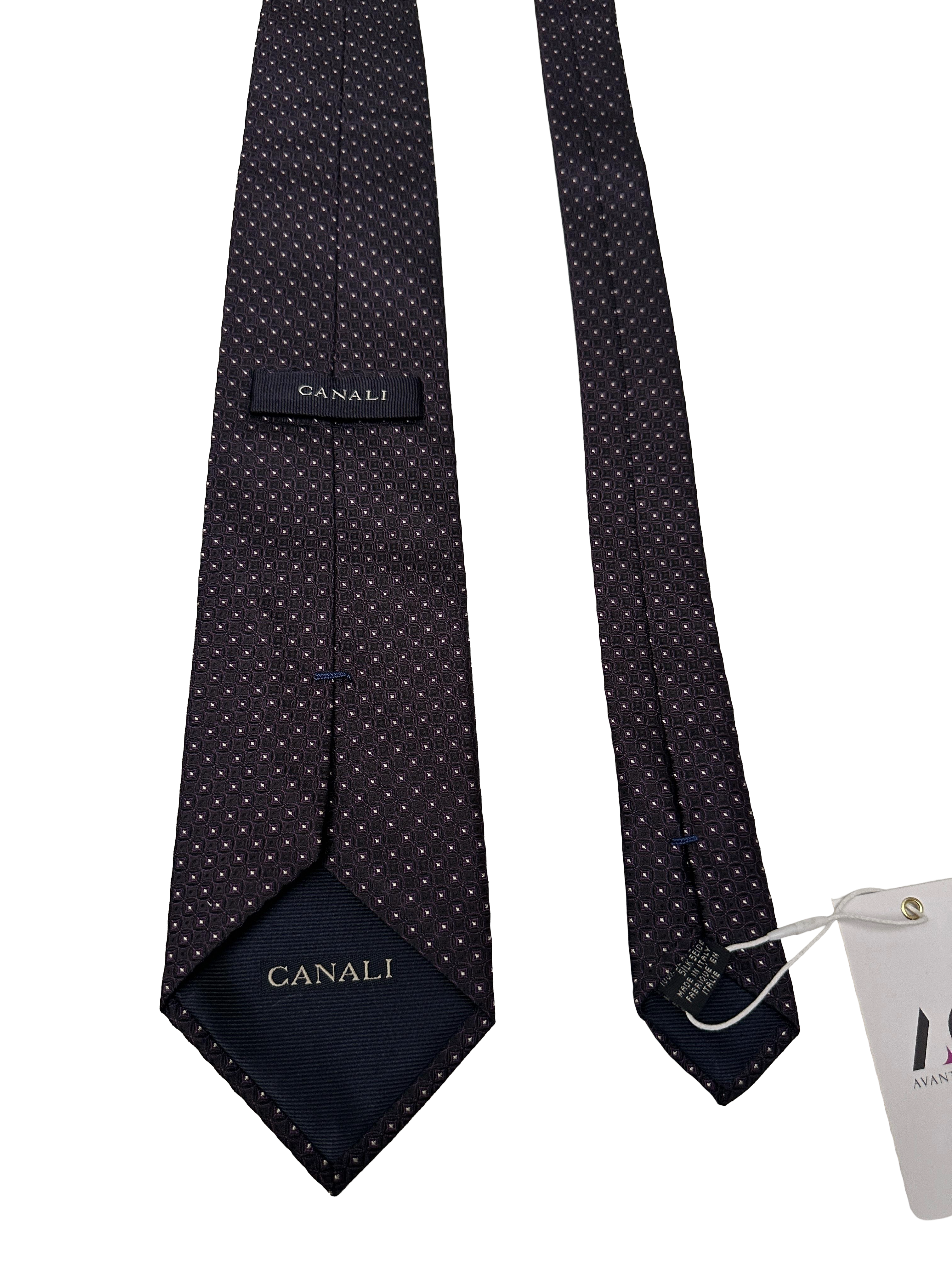 Canali silk tie (navy geometric pattern)