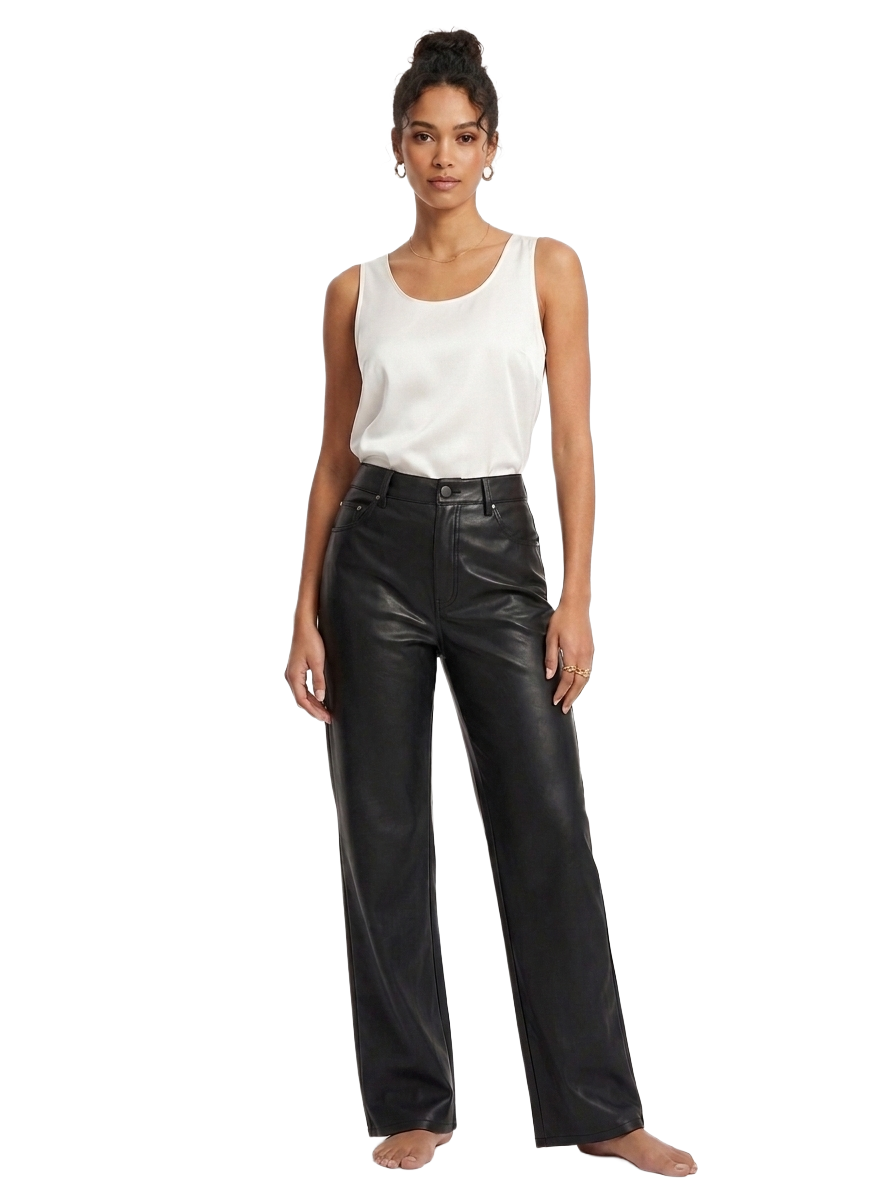Mother the Rambler zip ankle black faux leather pants - size 27