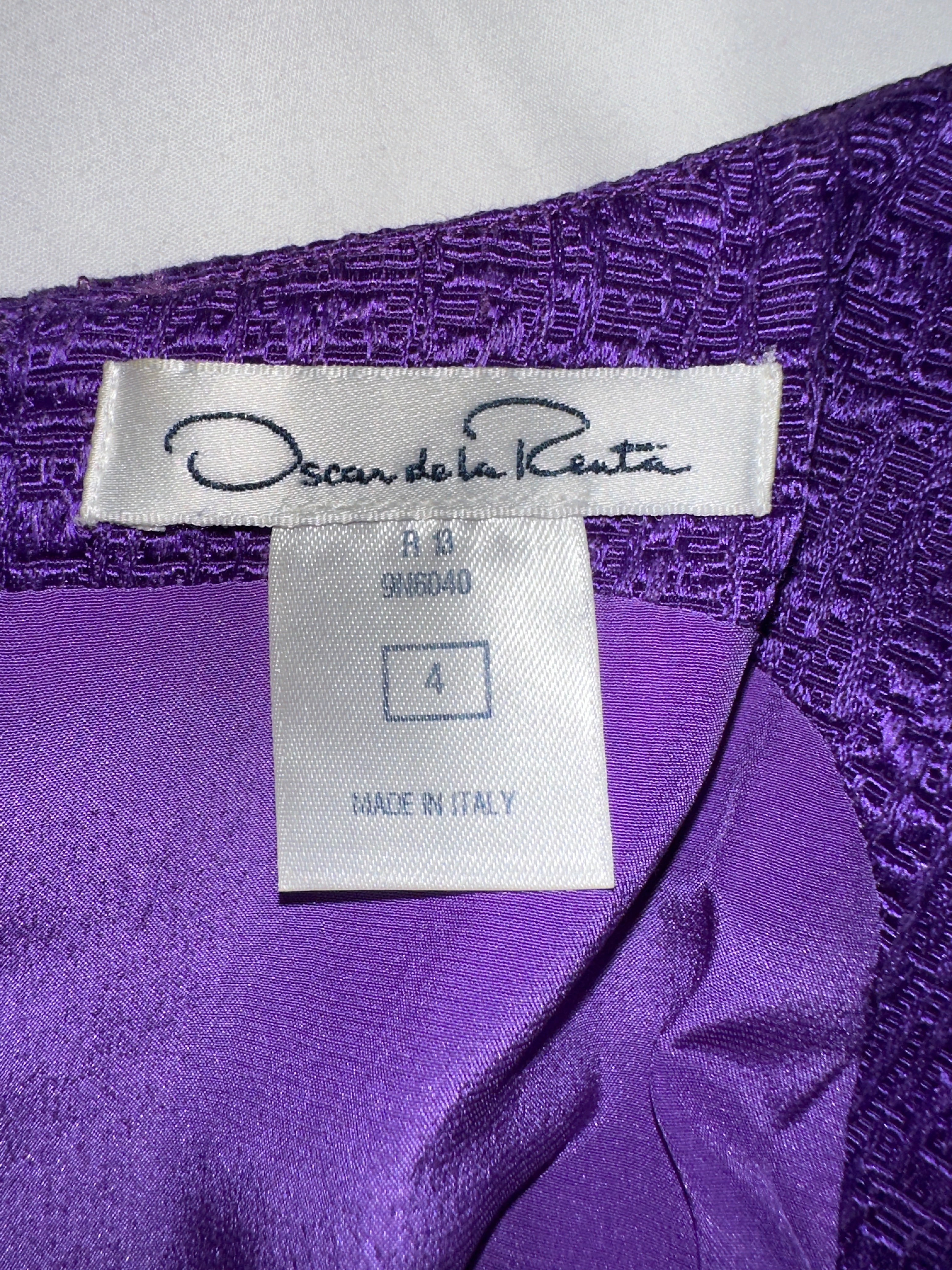 Oscar de la Renta purple long dress - size 34