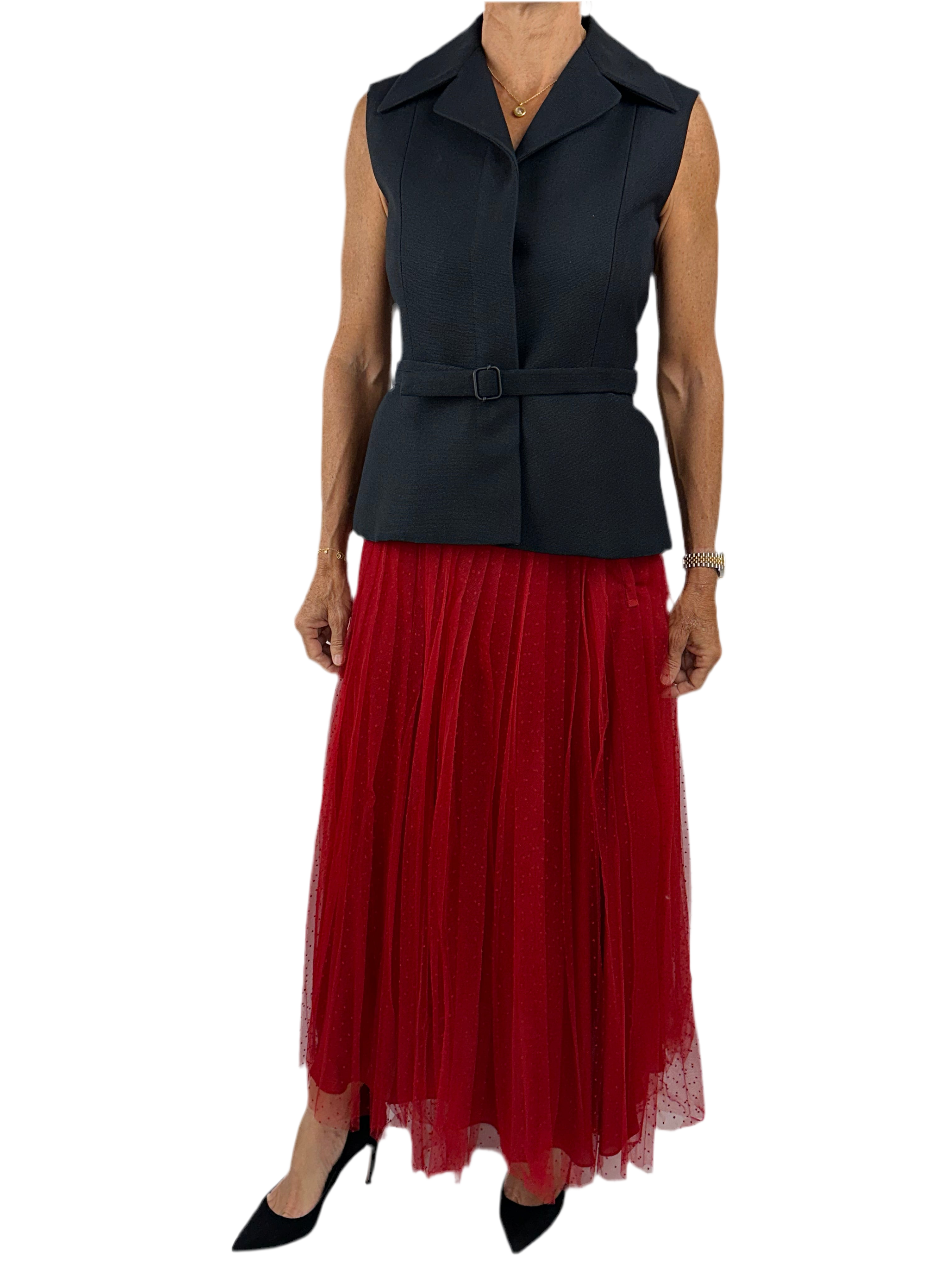 Christian Dior Bar vest jacket without sleeves 100% silk - size 34 FR