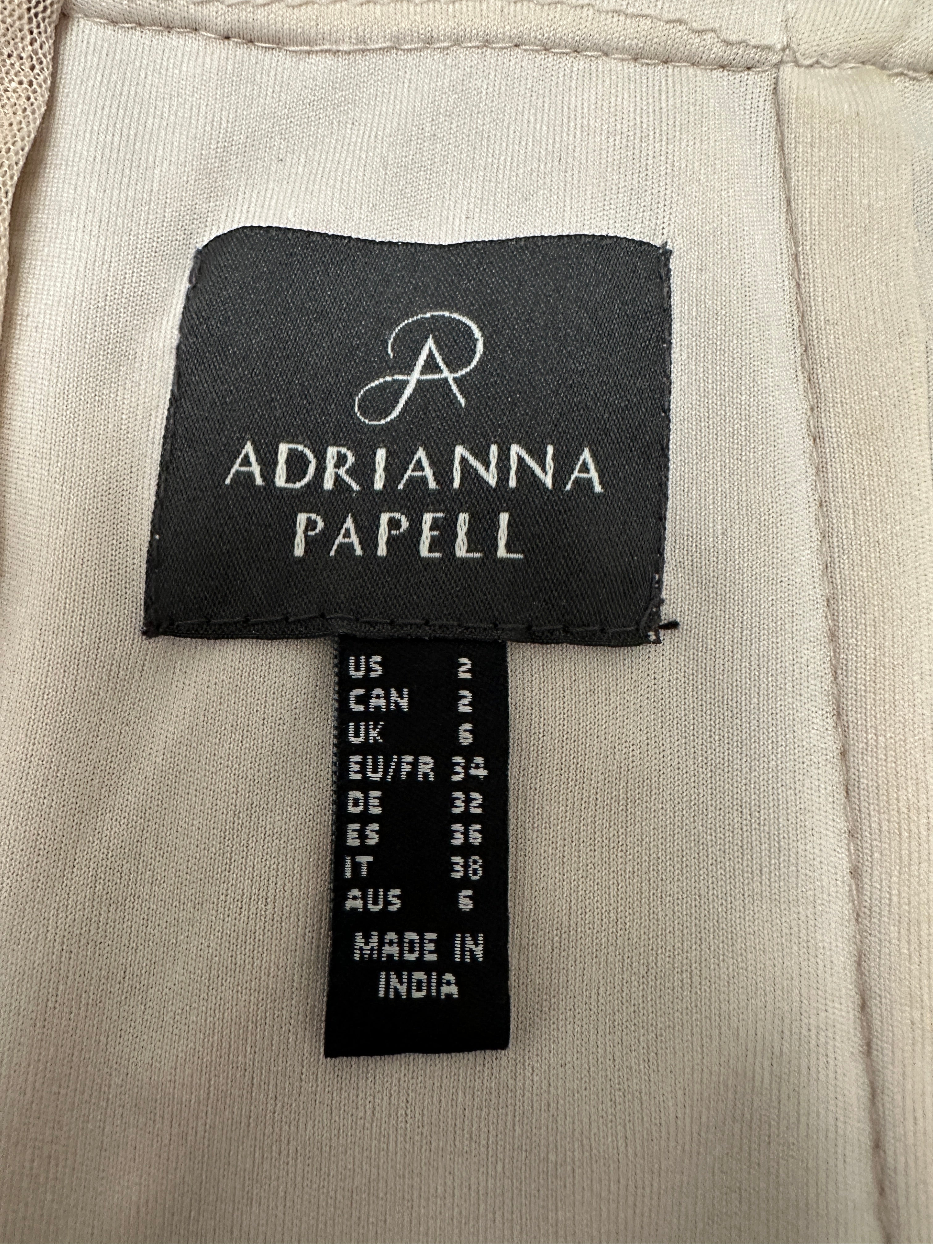 Adriana Papell sequined and beaded illusion mesh - size 34