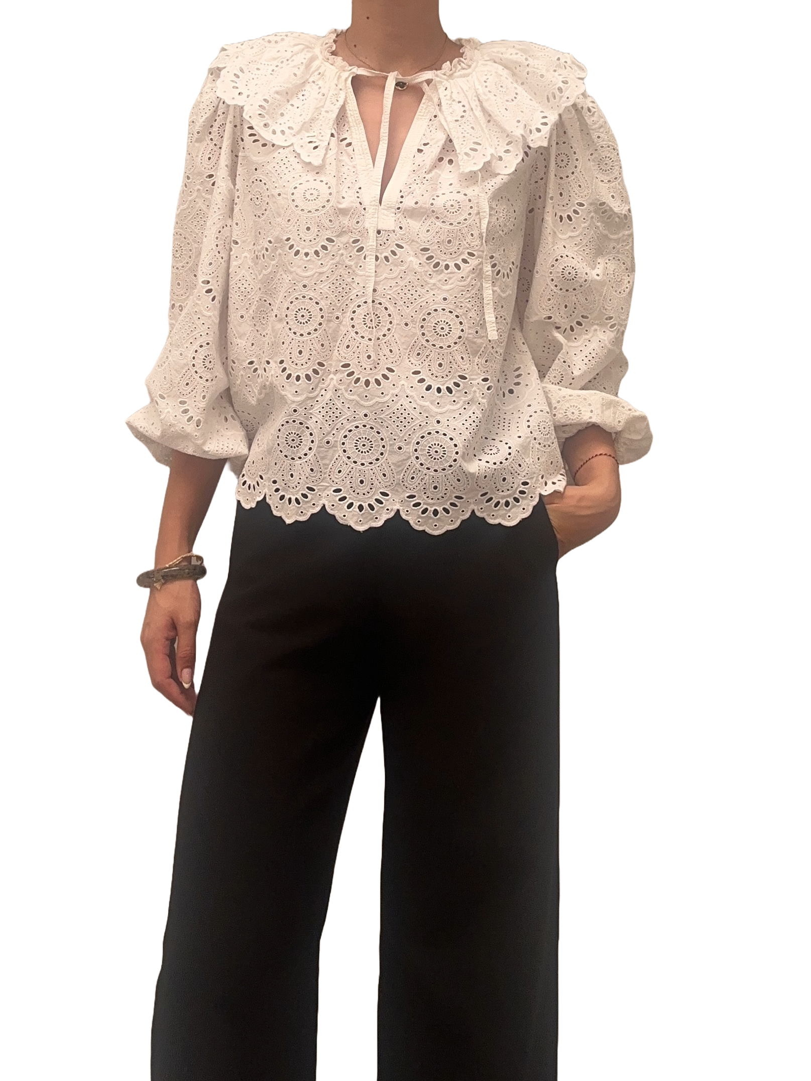 Ulla Johnson white lace blouse - size 40