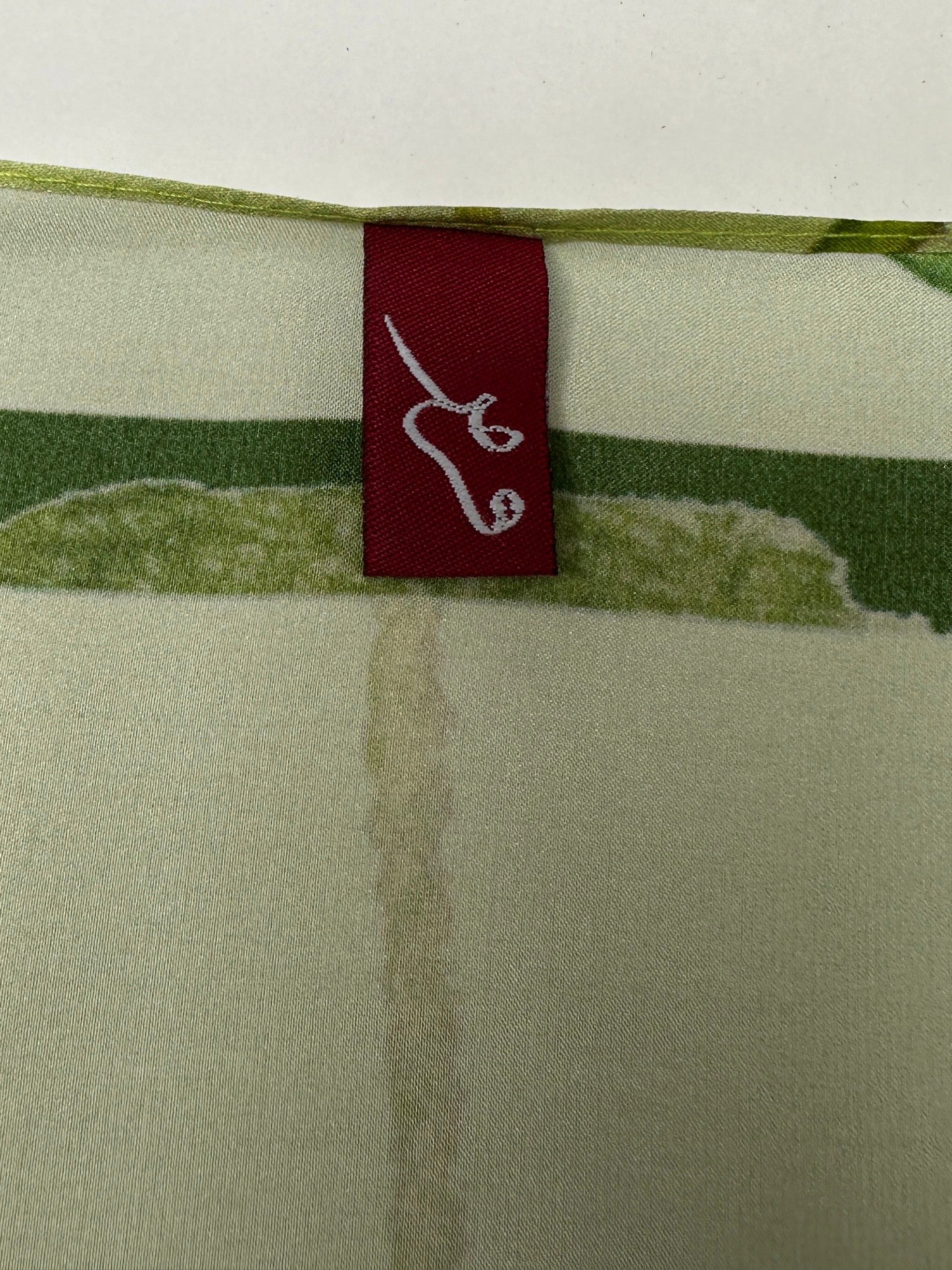 100% silk artistic botanical large scarf