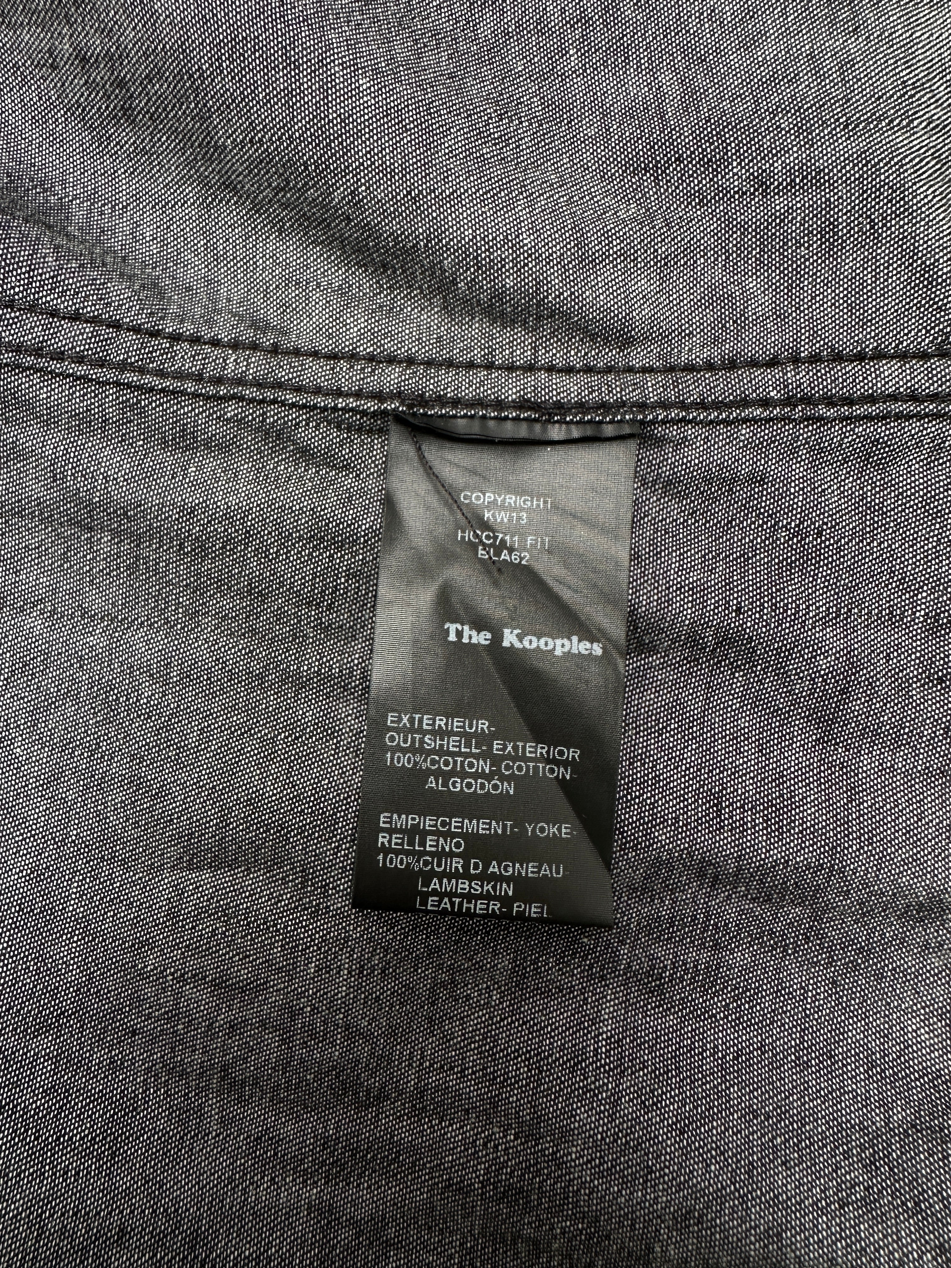 The Kooples black washed shirt with leather collar - size S