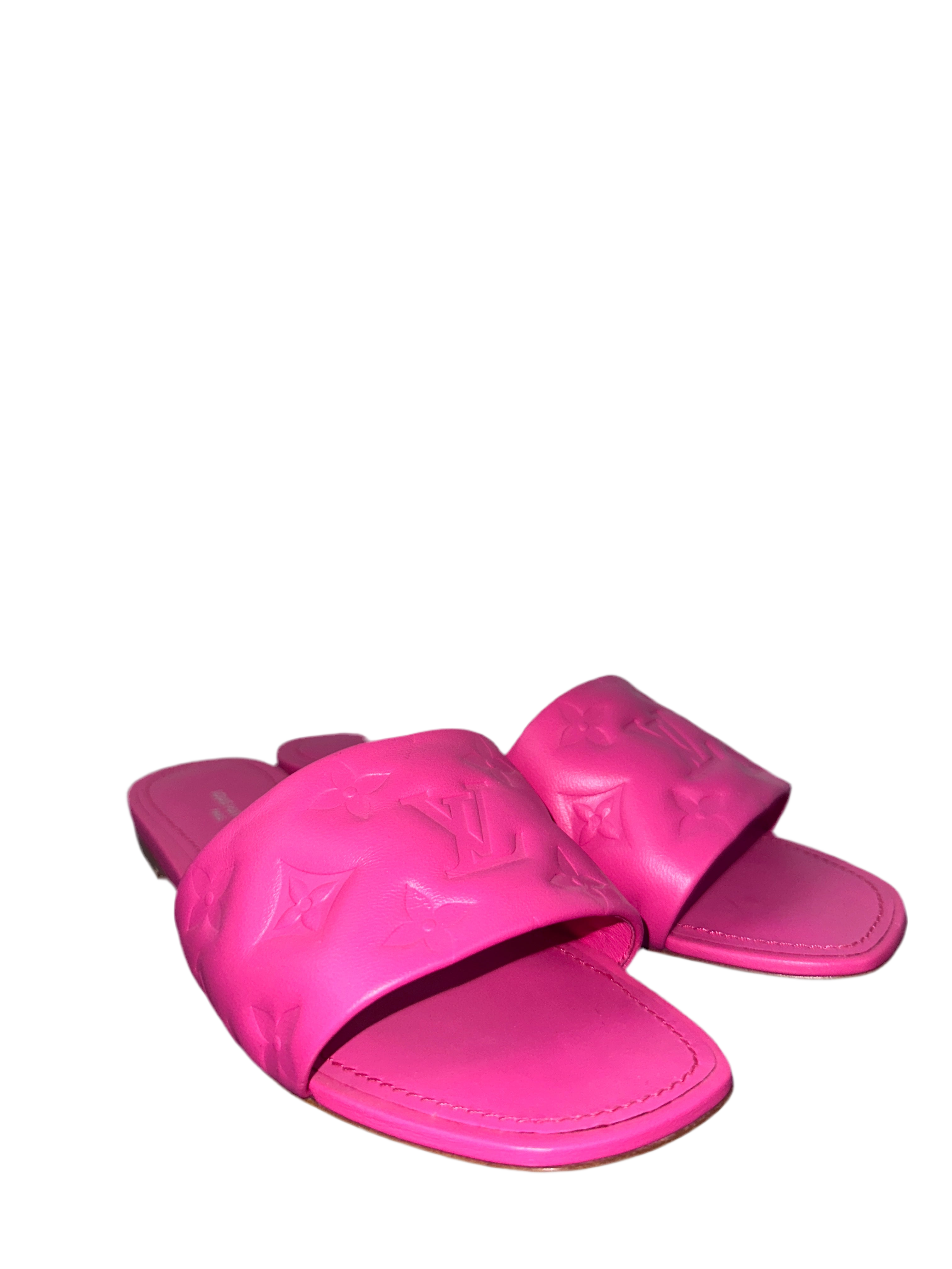 Louis Vuitton Revival flat mule pink monogram pattern - size 36