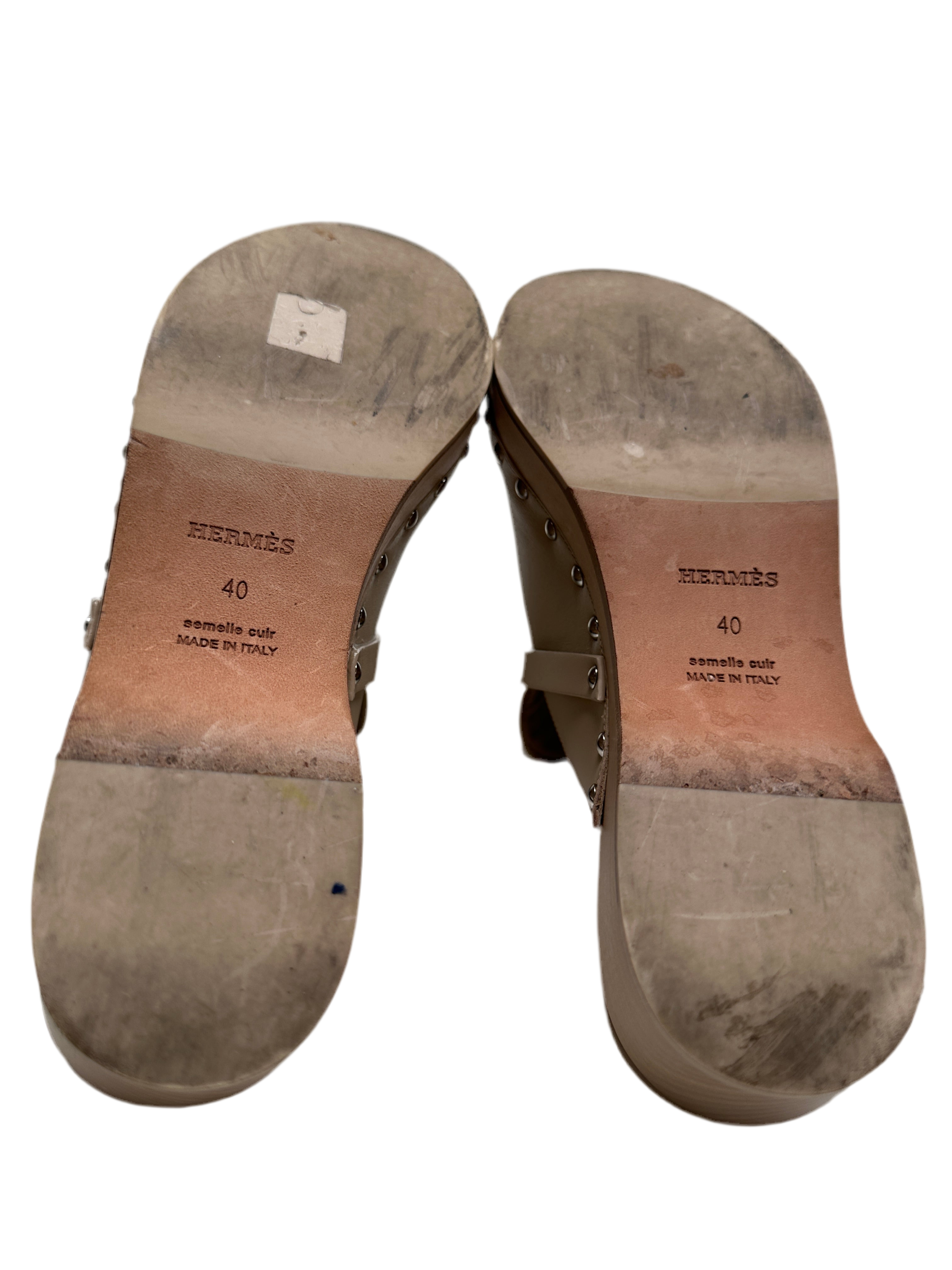 Hermès beige mules - size 40