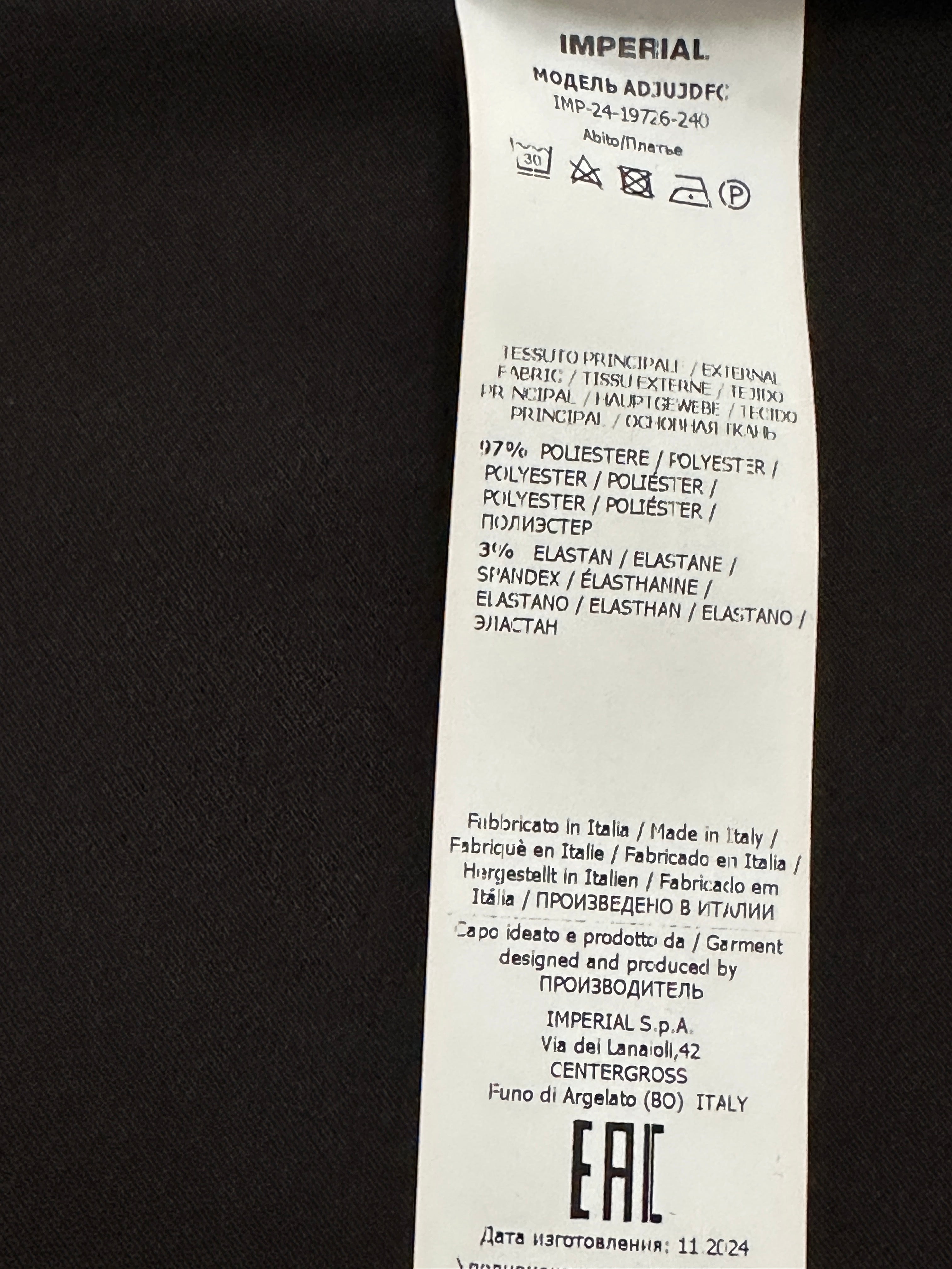 Imperial Belted black maxi dress - size 38