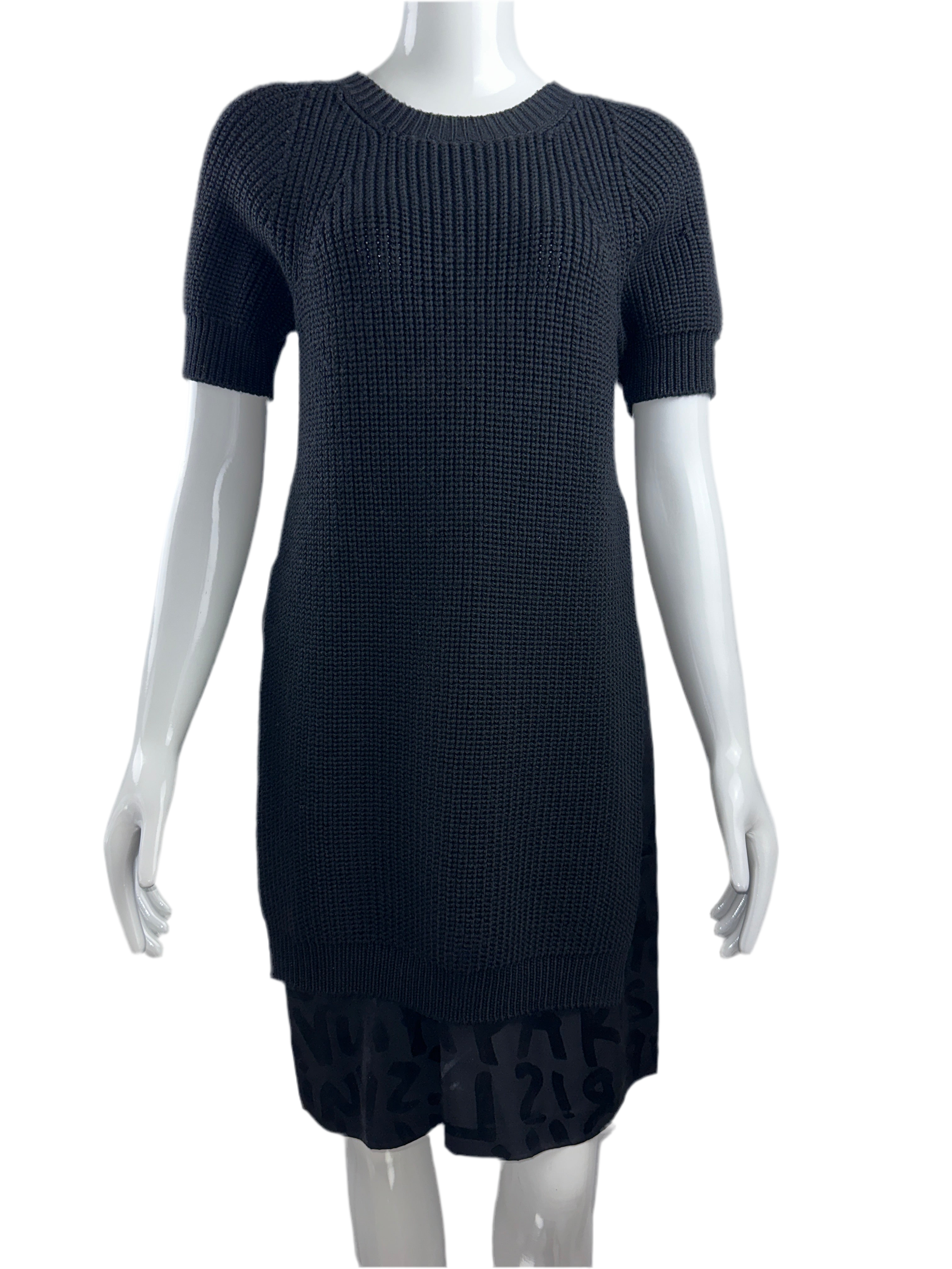 Louis Vuitton black wool dress with exposed side lining - size 34