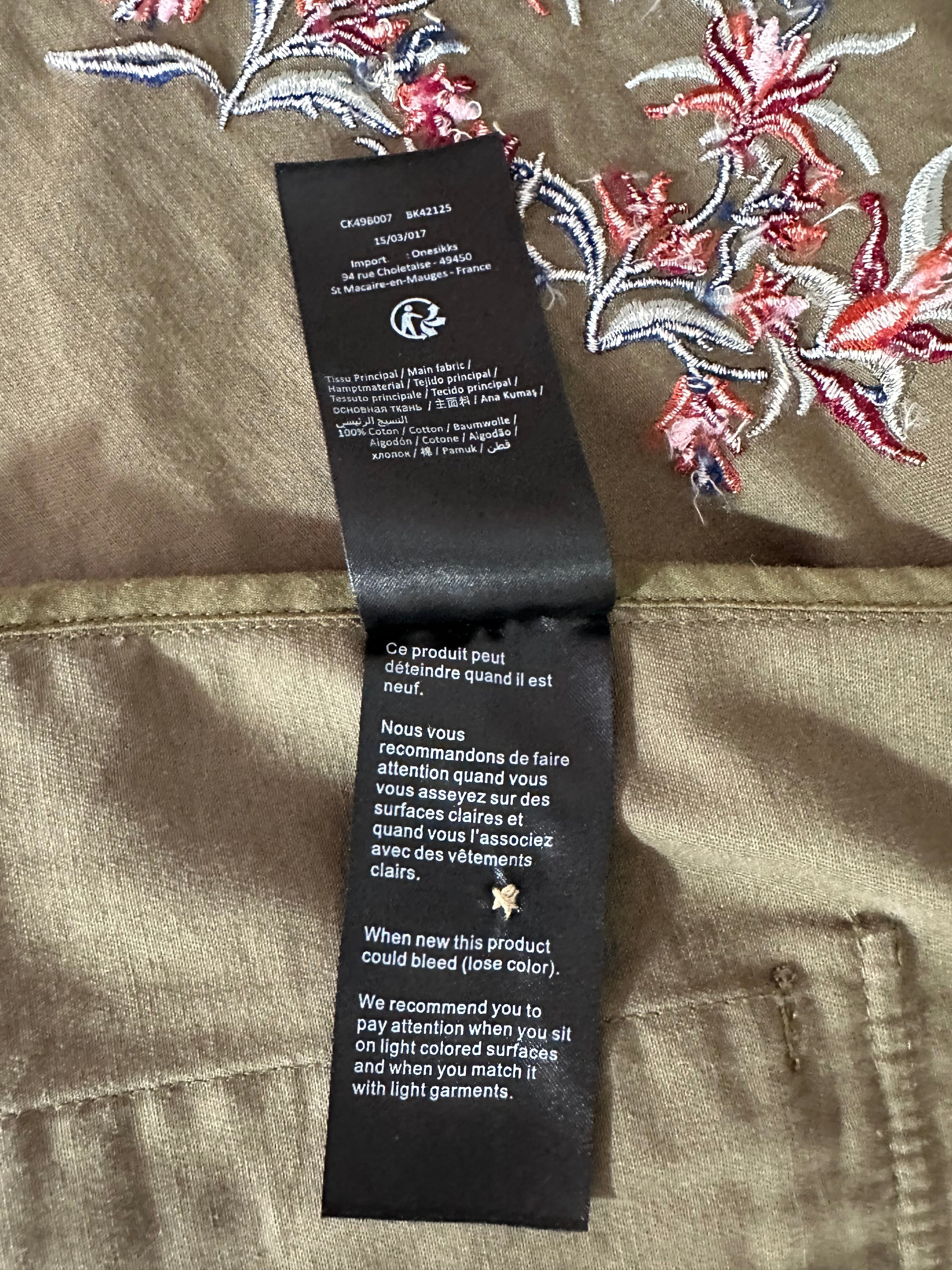 IKKS Khaki jacket "Make art not war" - size XS
