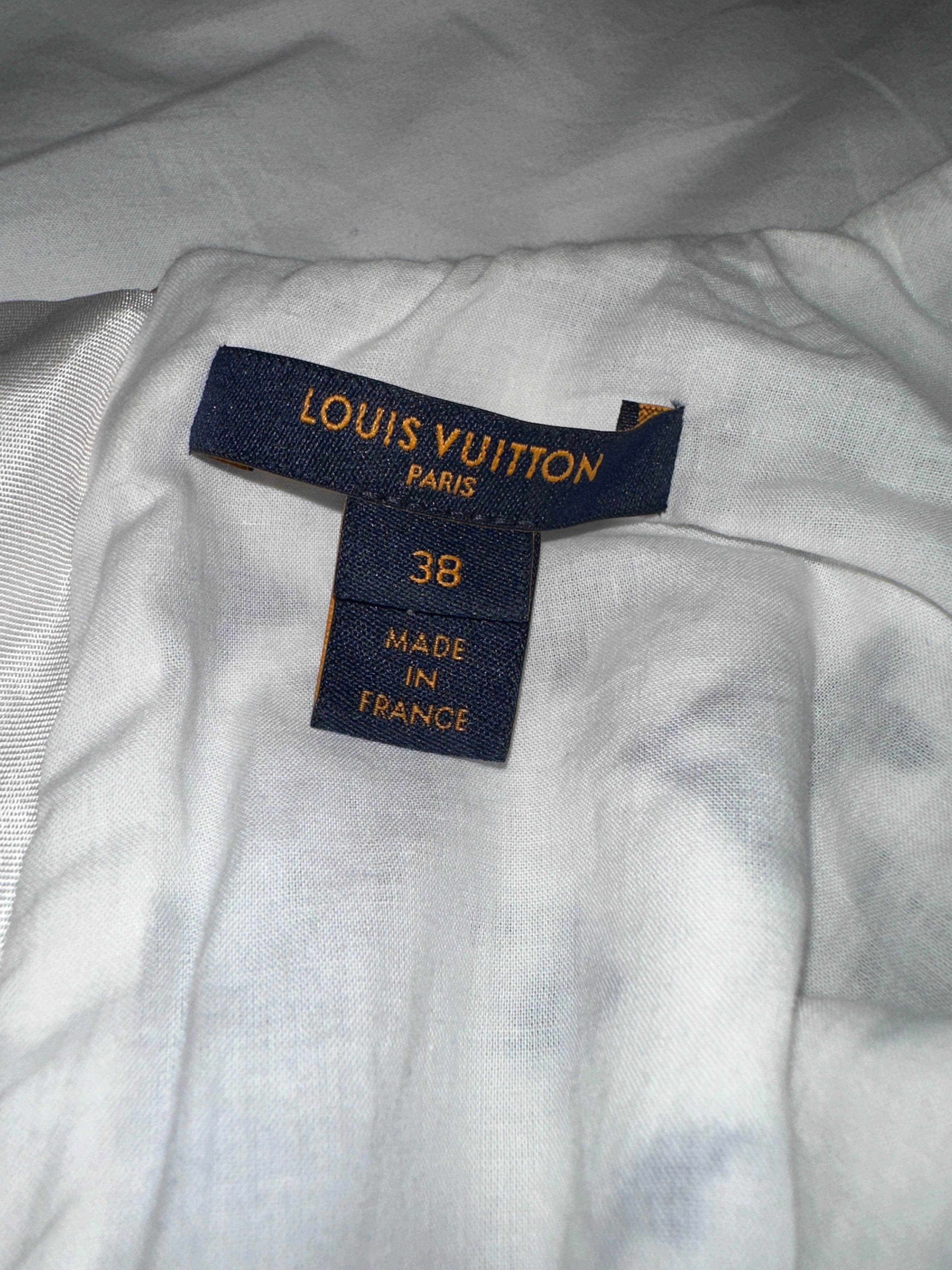 Louis Vuitton blue dress with white monogram - size 38