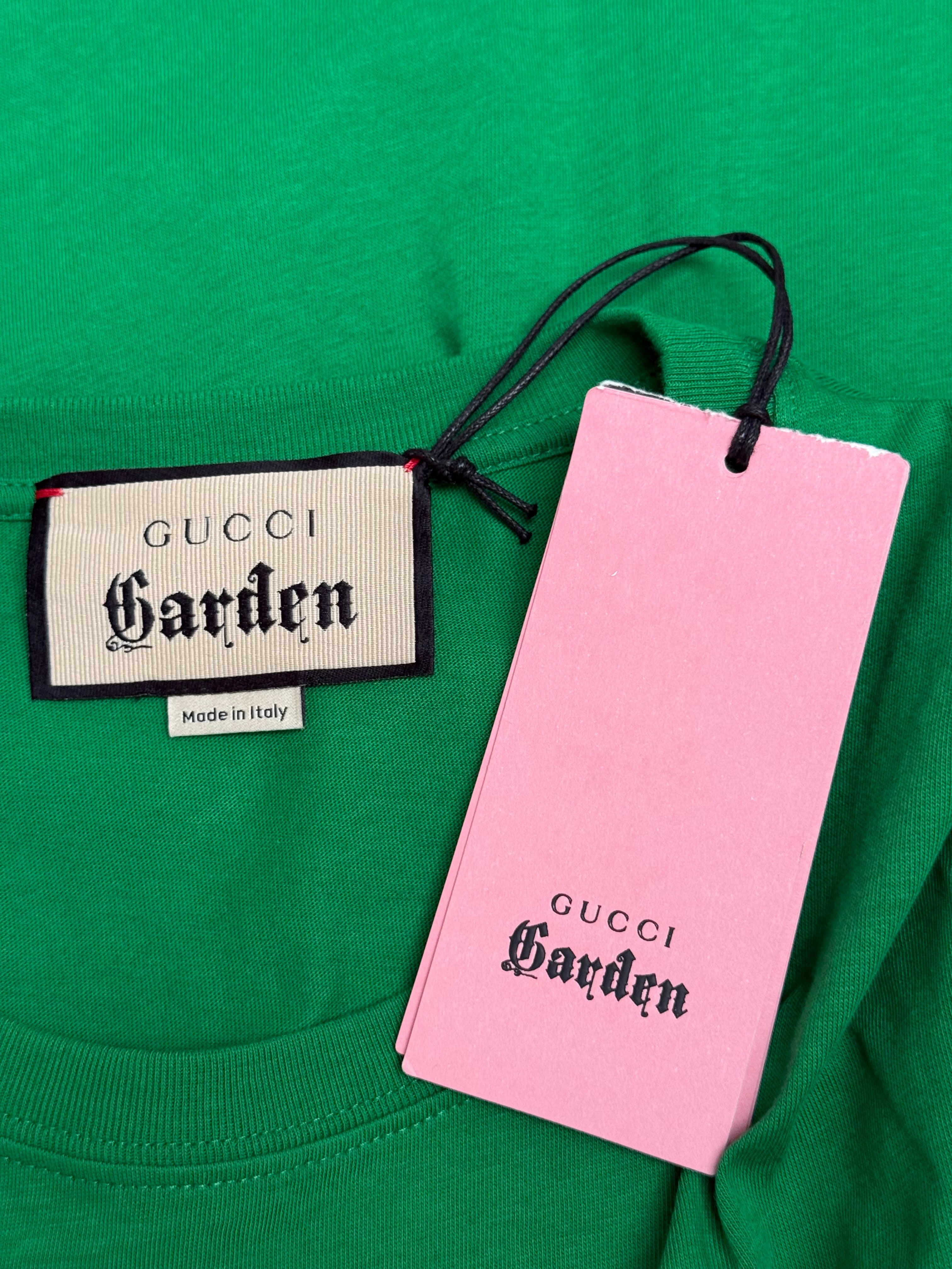 Gucci Garden teddy bear graphic t-shirt green - size S