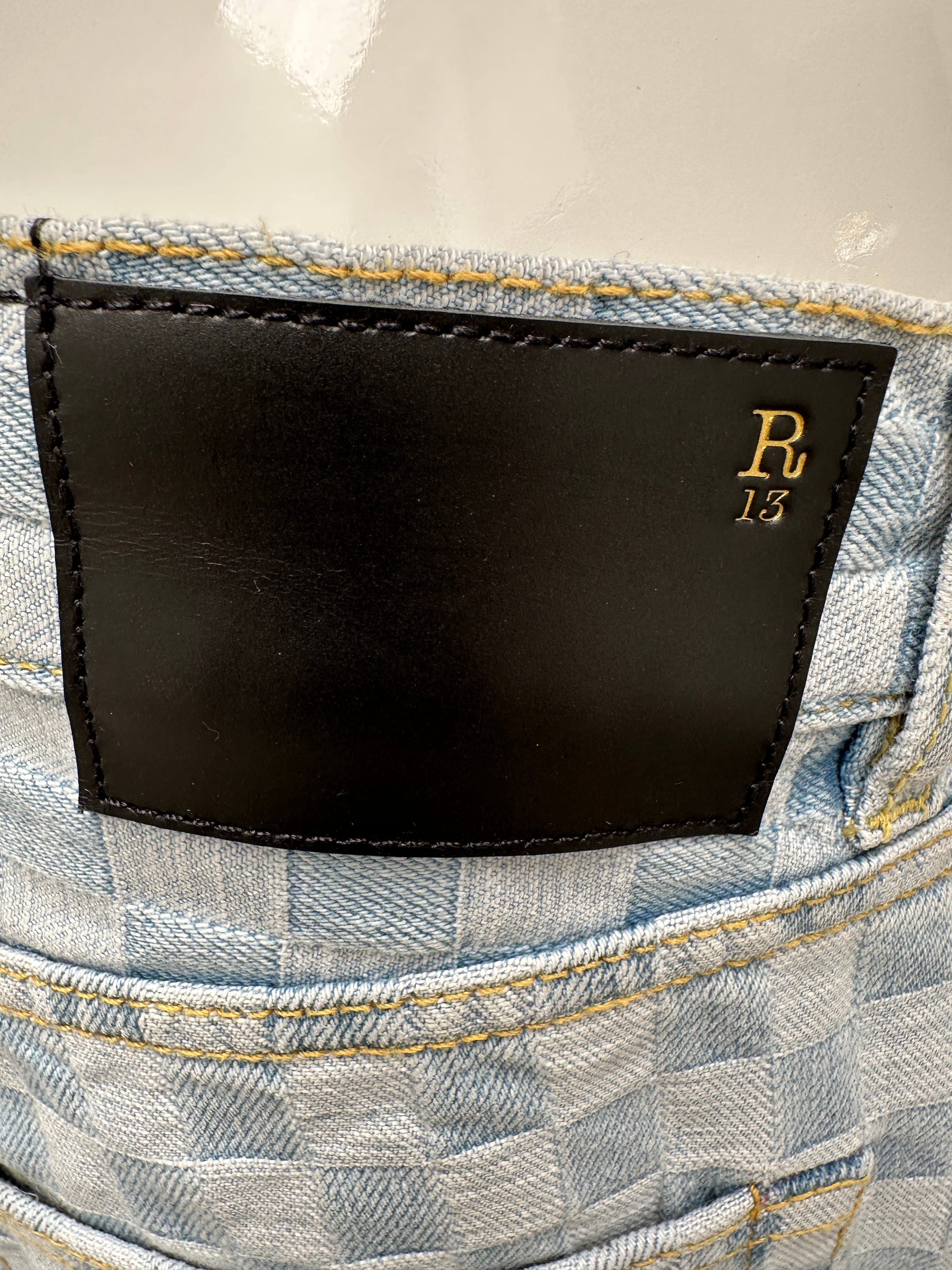 R13 checkered denim pants - size 26