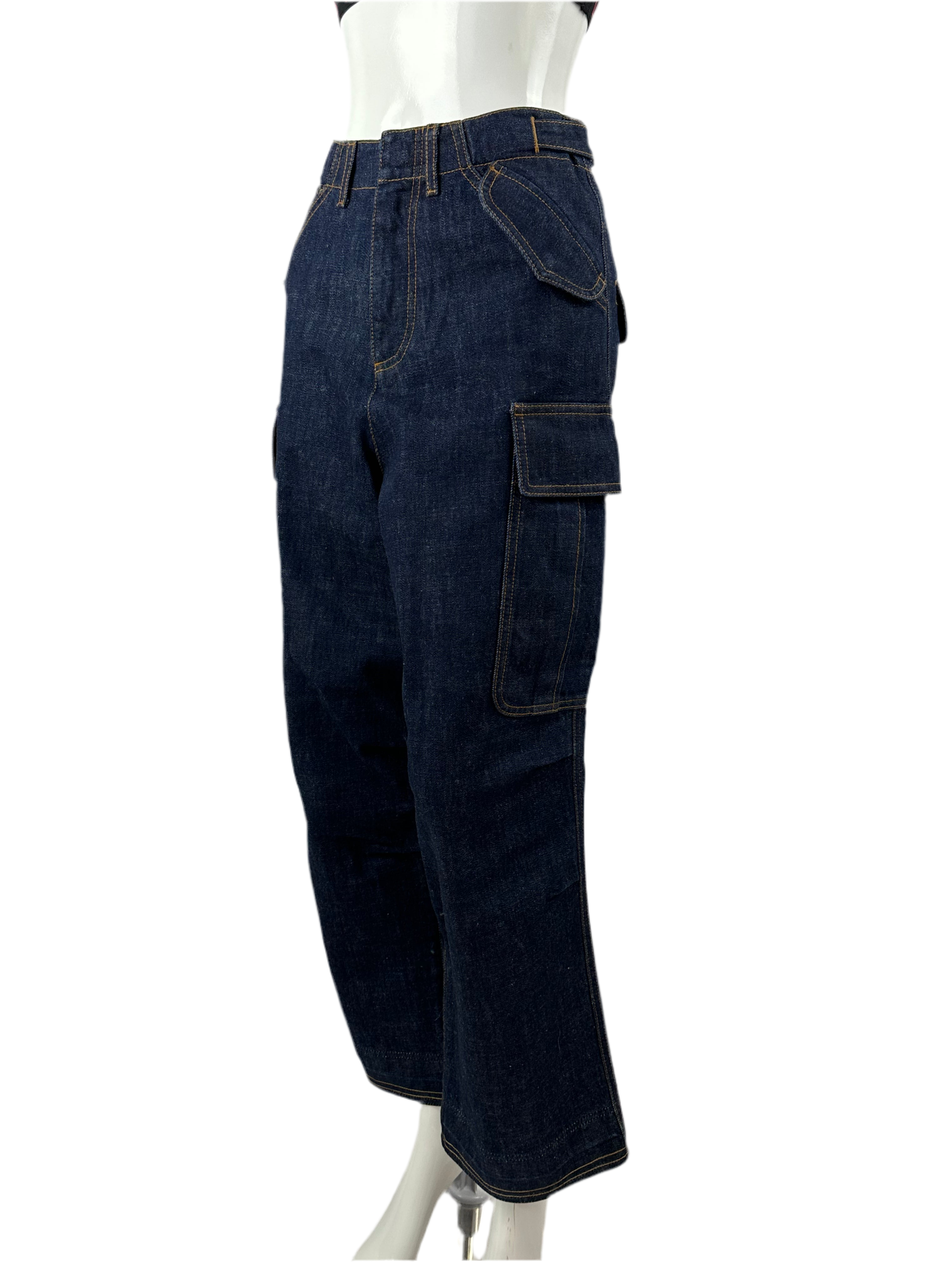 Christian Dior 8 cargo jeans D02 Deep blue cotton denim - size 32 FR