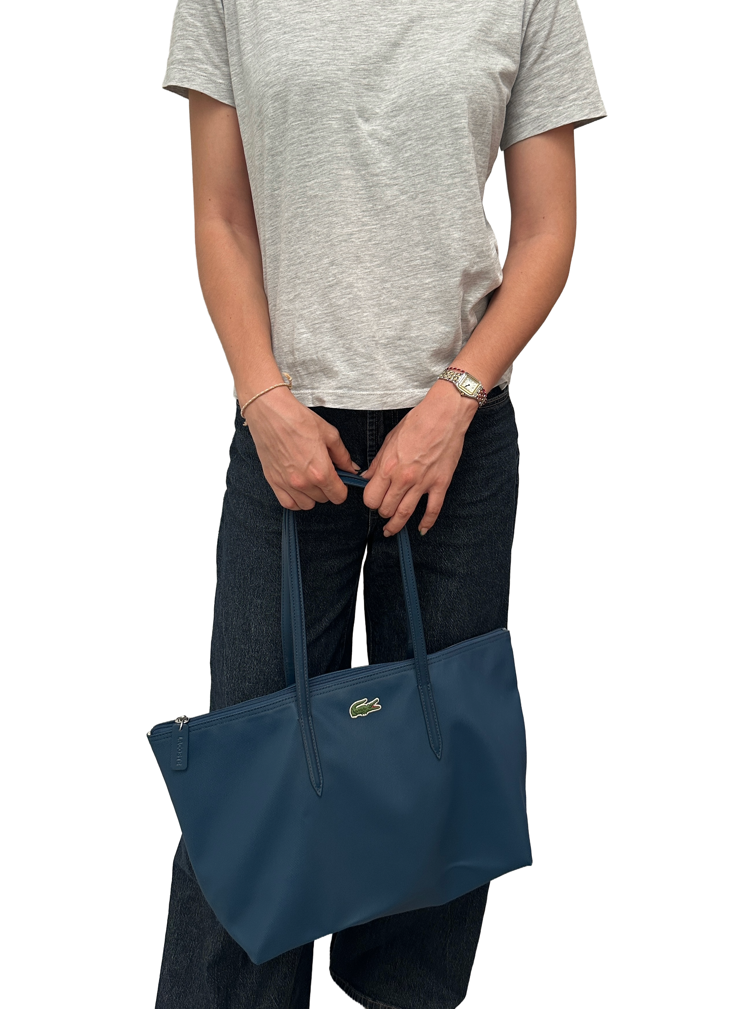 Lacoste textured tote bag