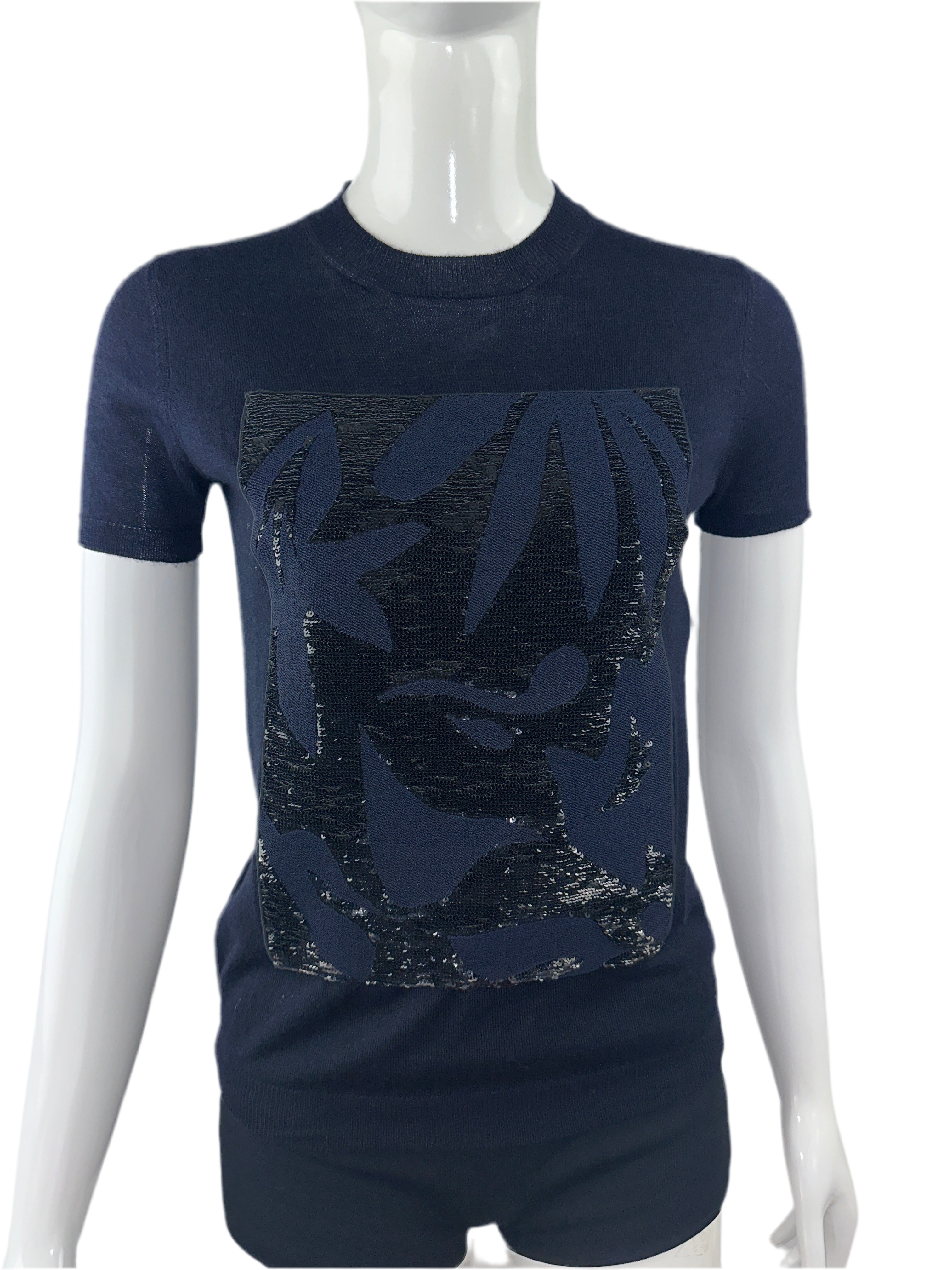Dior navy blue sweater with sequin pattern - size 38