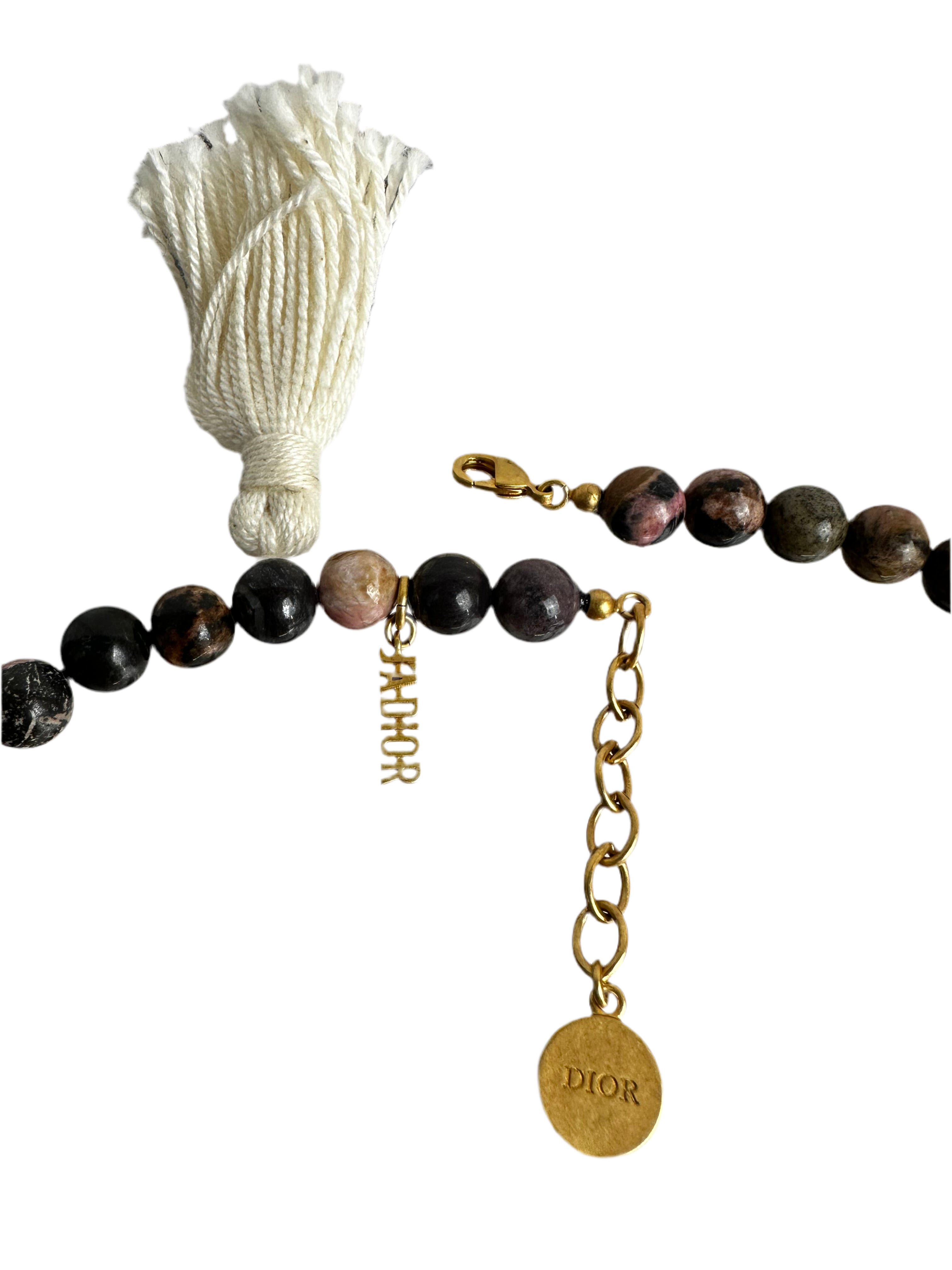 Dior garden pink jade choker necklace