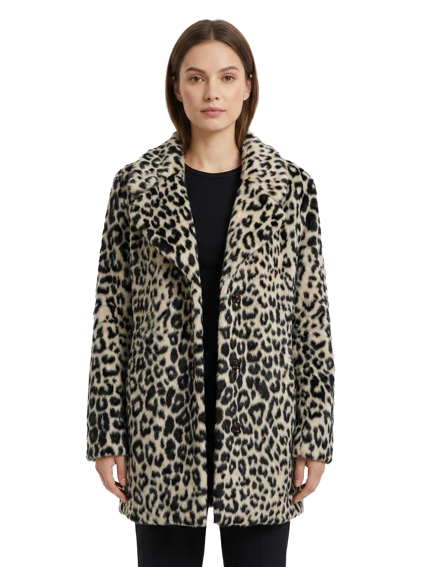 Guess leopard print faux fur coat - size 38