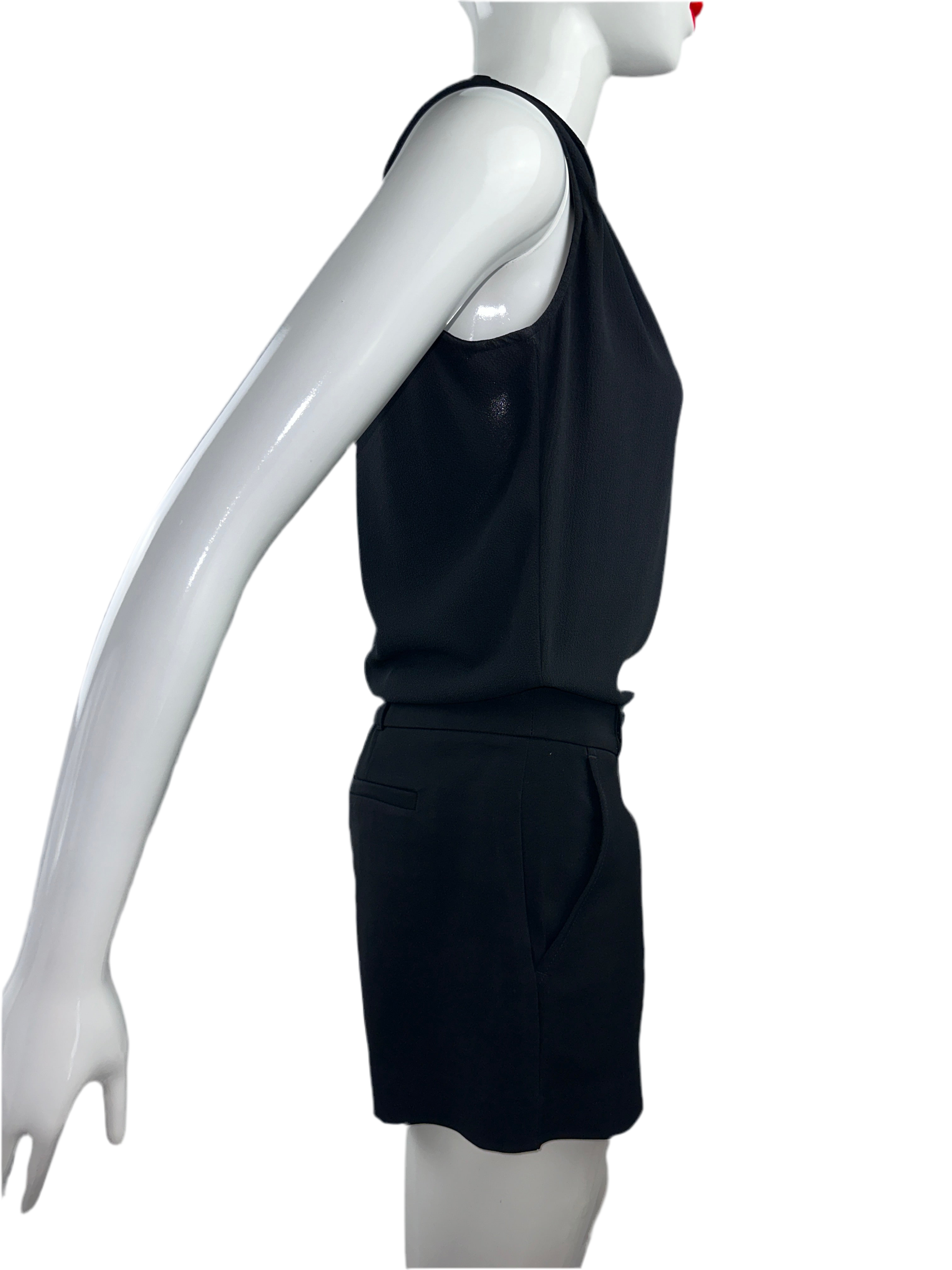 IKKS black short sleeveless jumpsuit with back opening - size 34