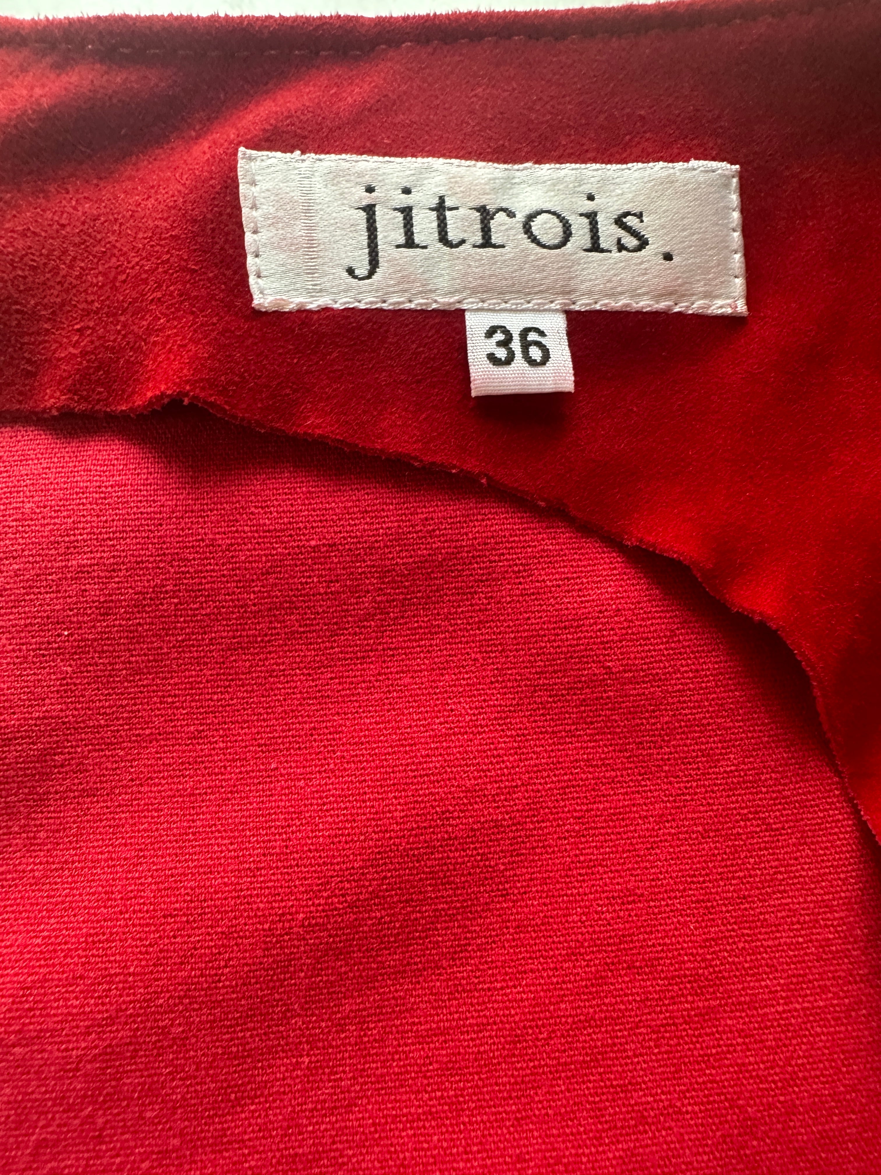 Jitrois red lambskin knee-length dress - size 36