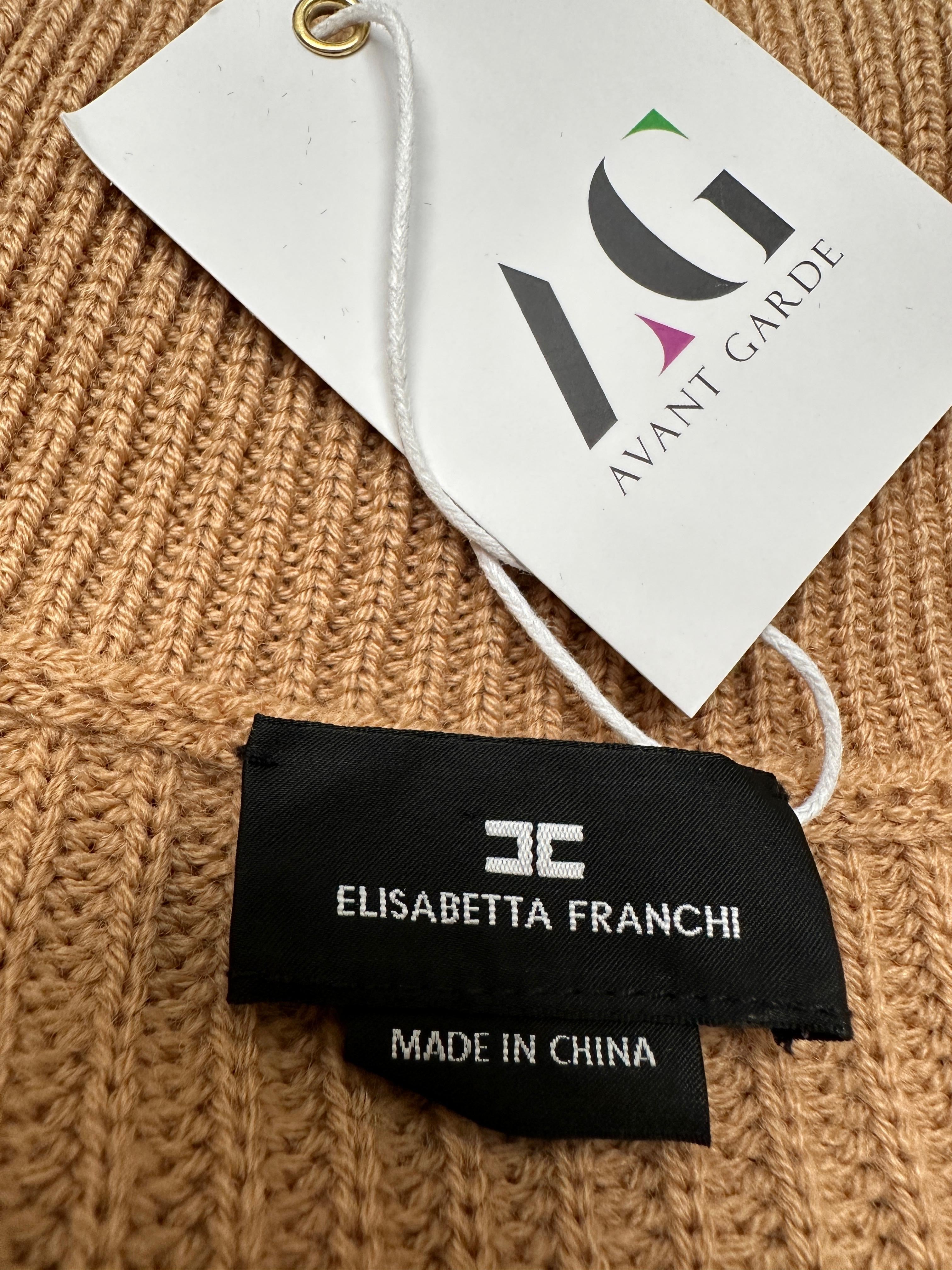Elisabetta Franchi knitted turtleneck maxi dress - size S