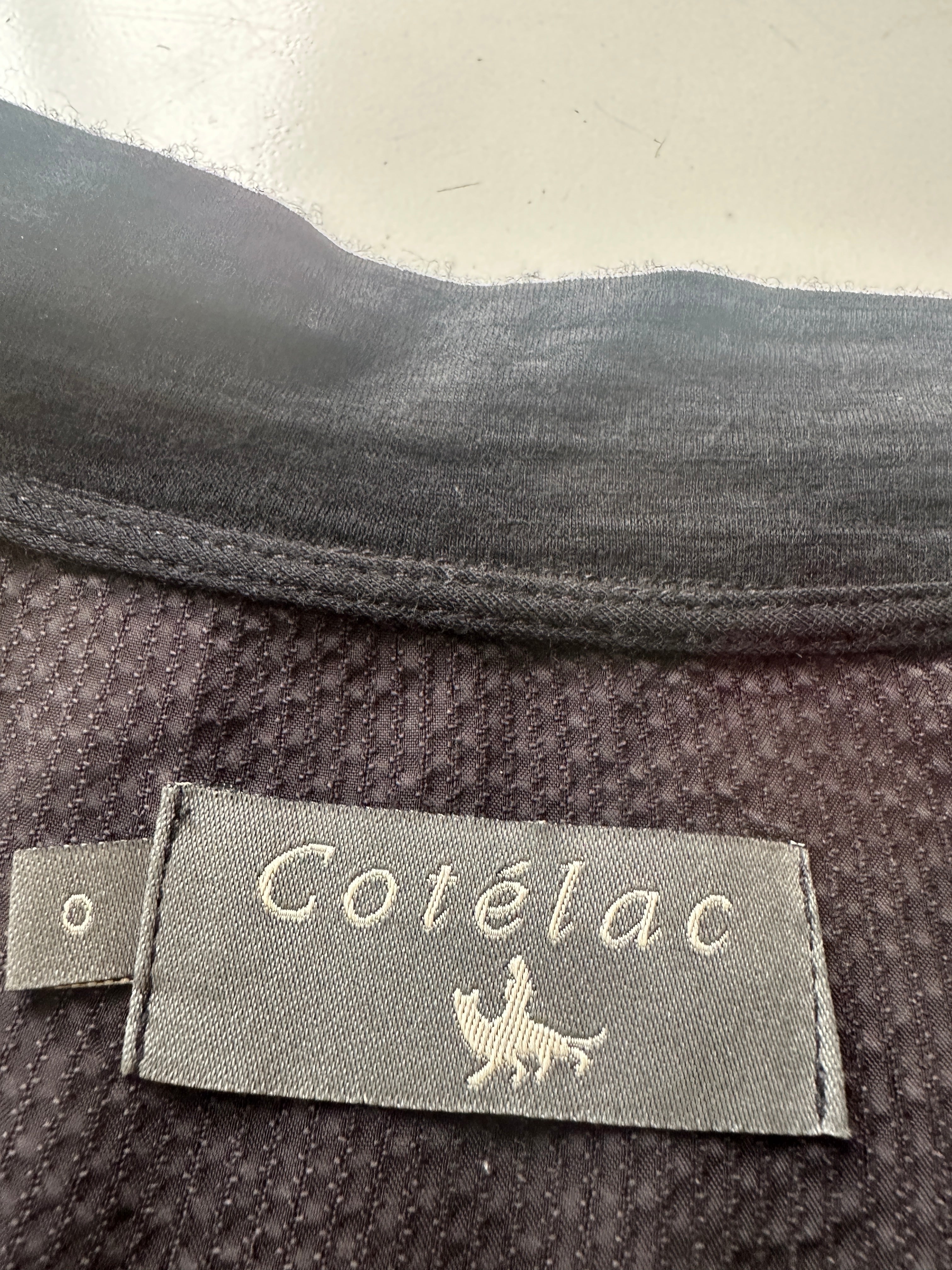 Cotélac lightweight black bomber jacket with polka dots - size 34
