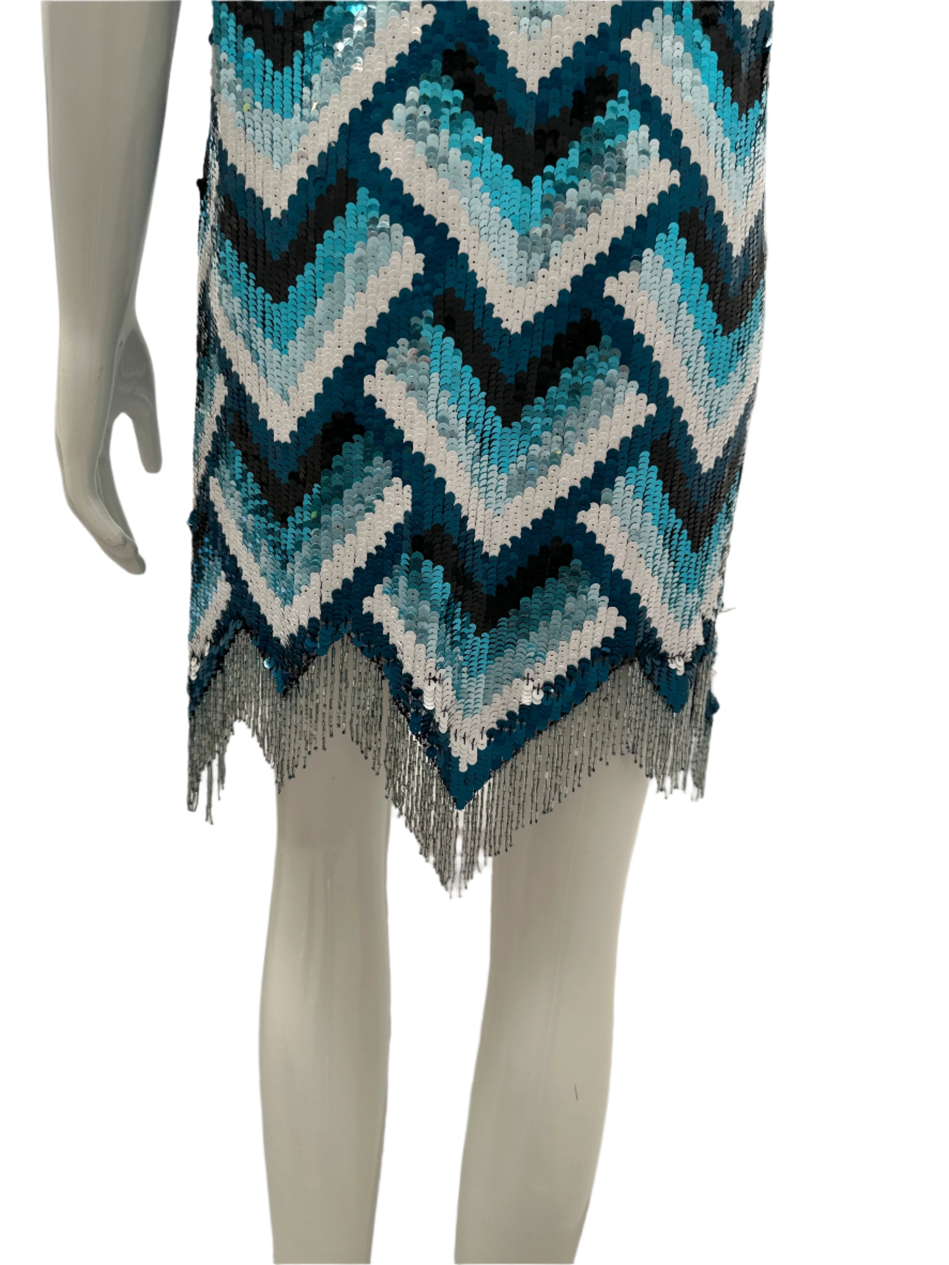 Elisabetta Franchi blue/green sequin cocktail dress - size 40IT