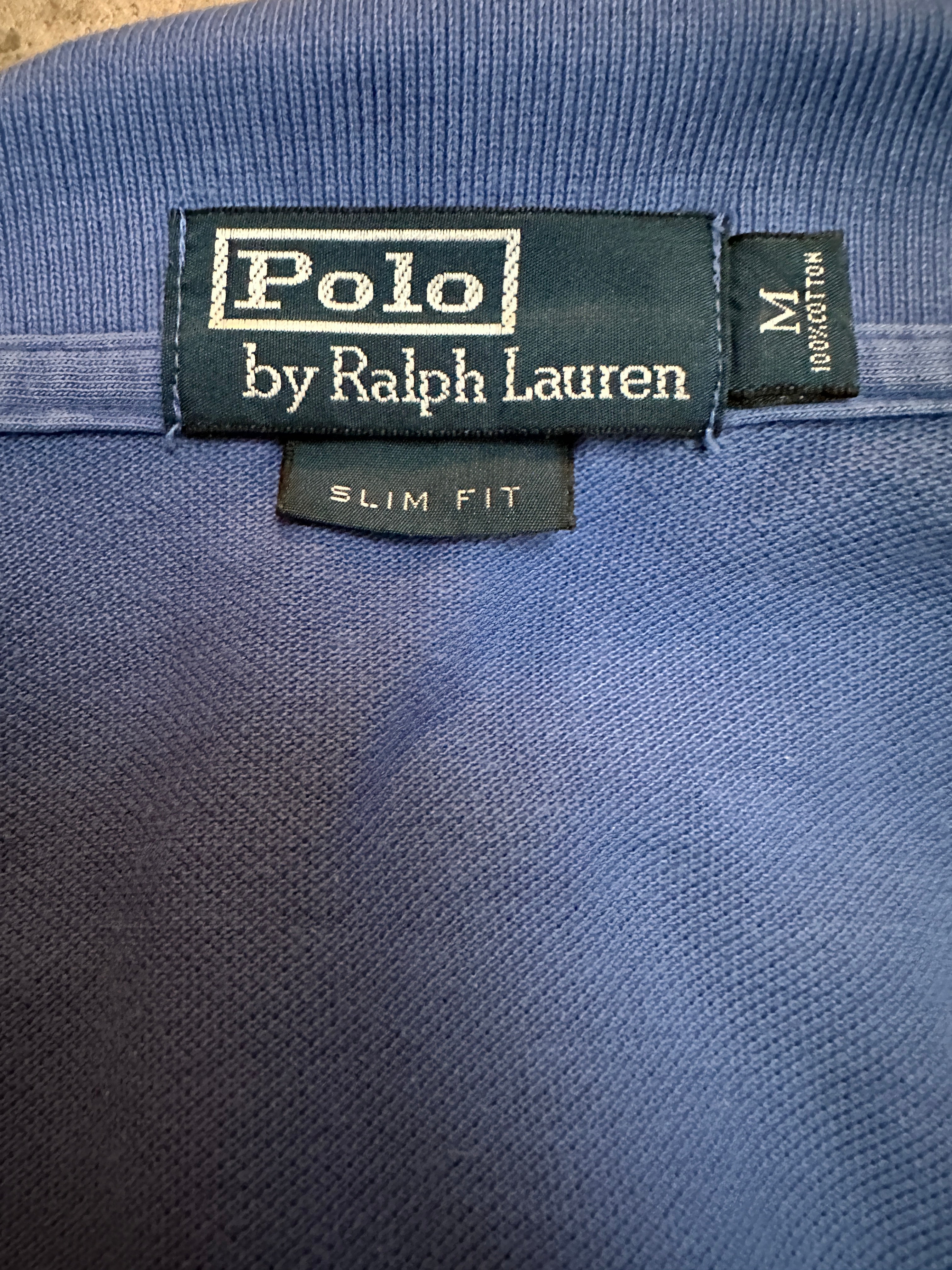 Polo Ralph Lauren light blue slim fit polo shirt - size M