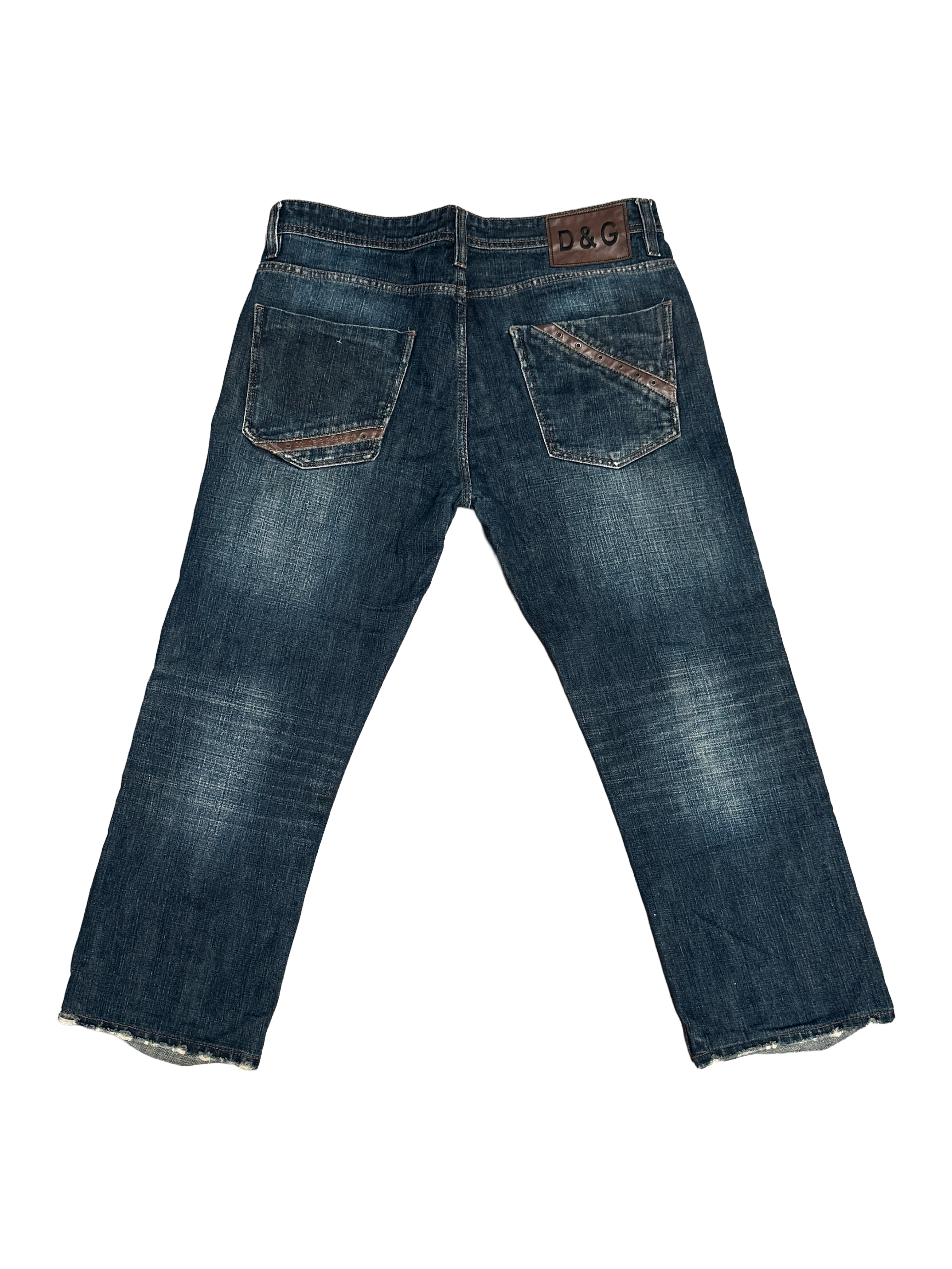 Dolce & Gabbana denim jeans with leather details - size 36