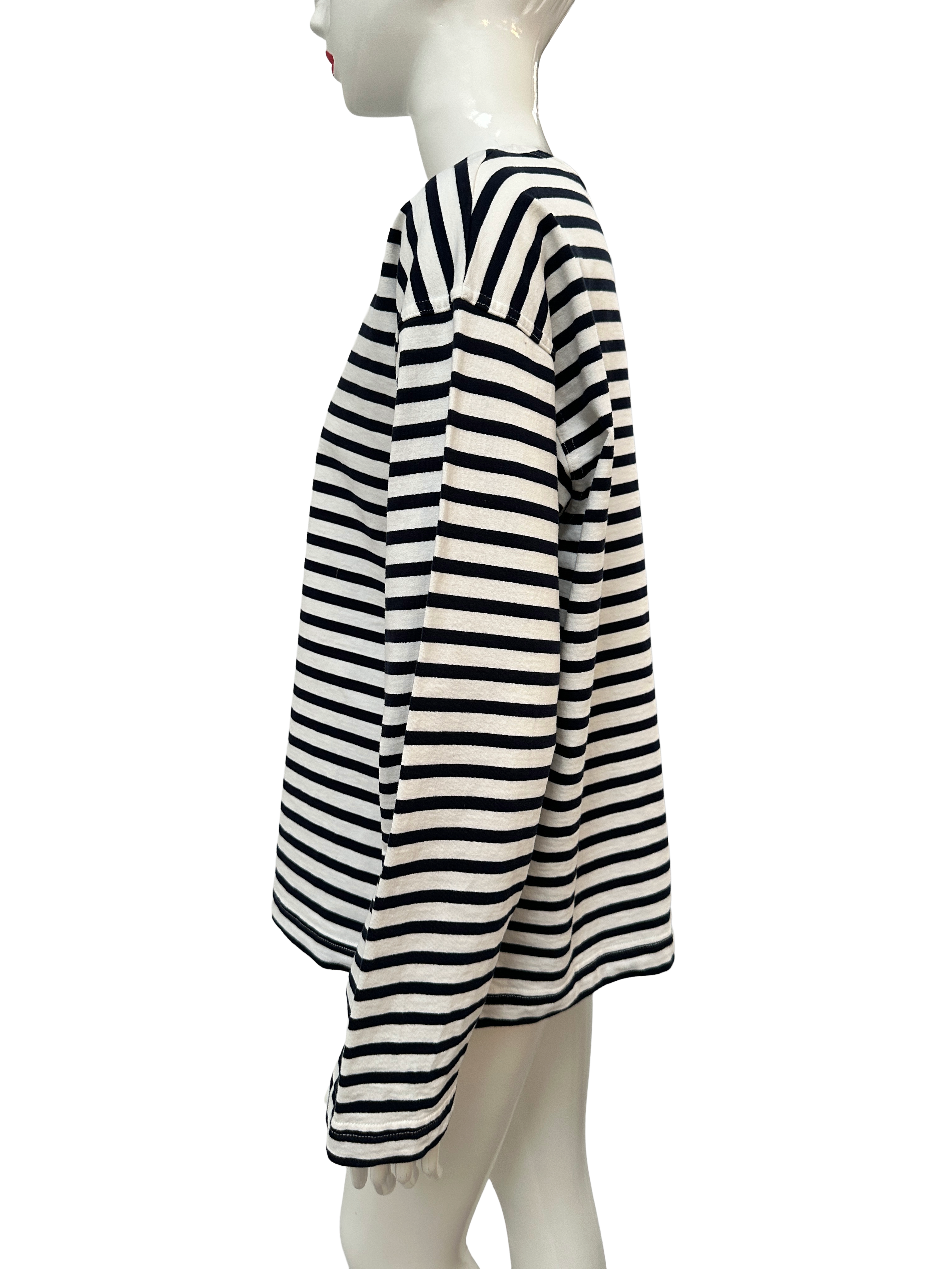 Matteau striped cotton long sleeve top - size M
