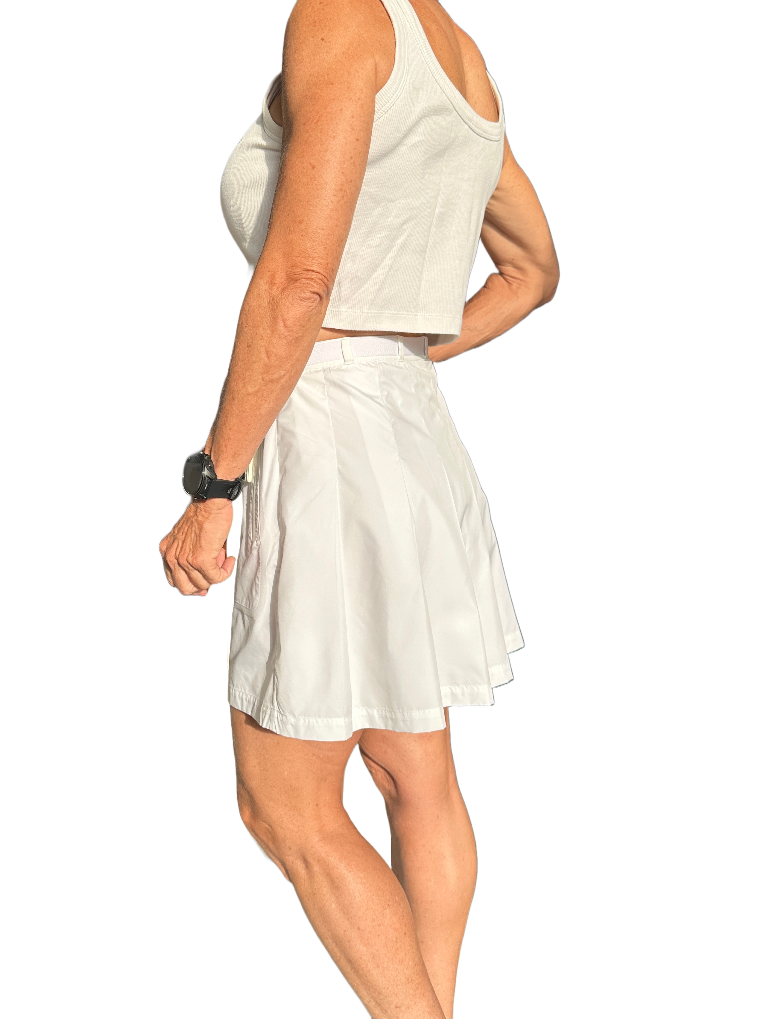 Dior white skirt silver belt - size 34