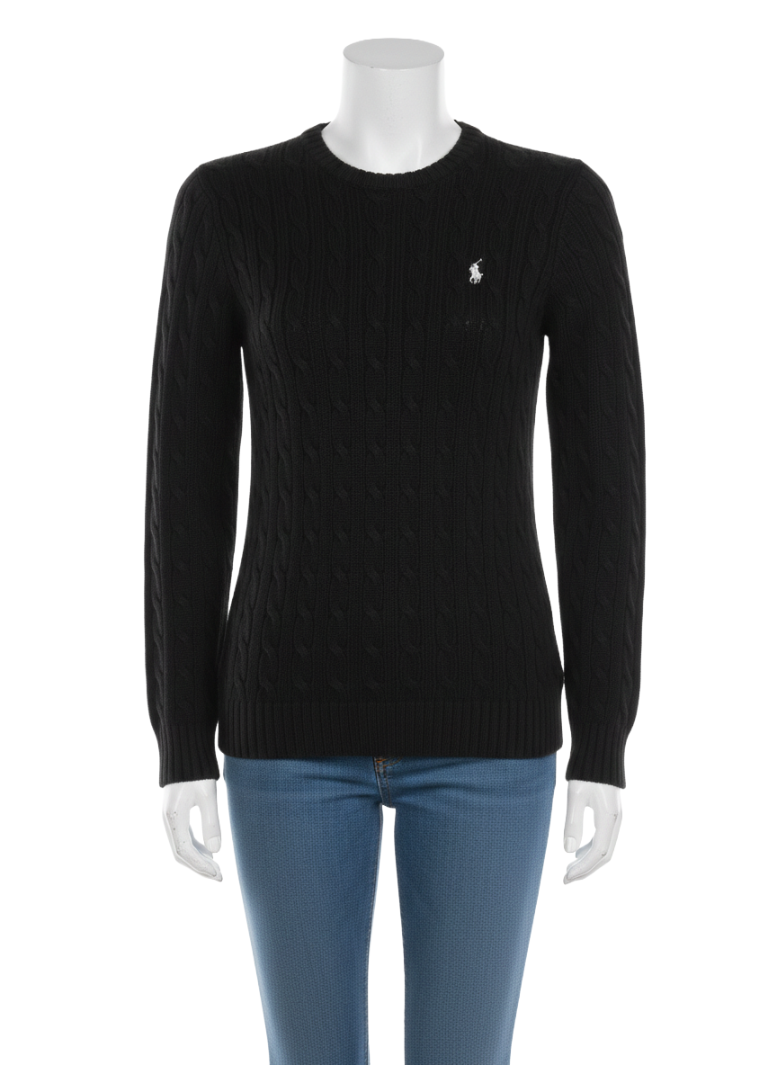 Ralph Lauren Sport black cable knit sweater - size M