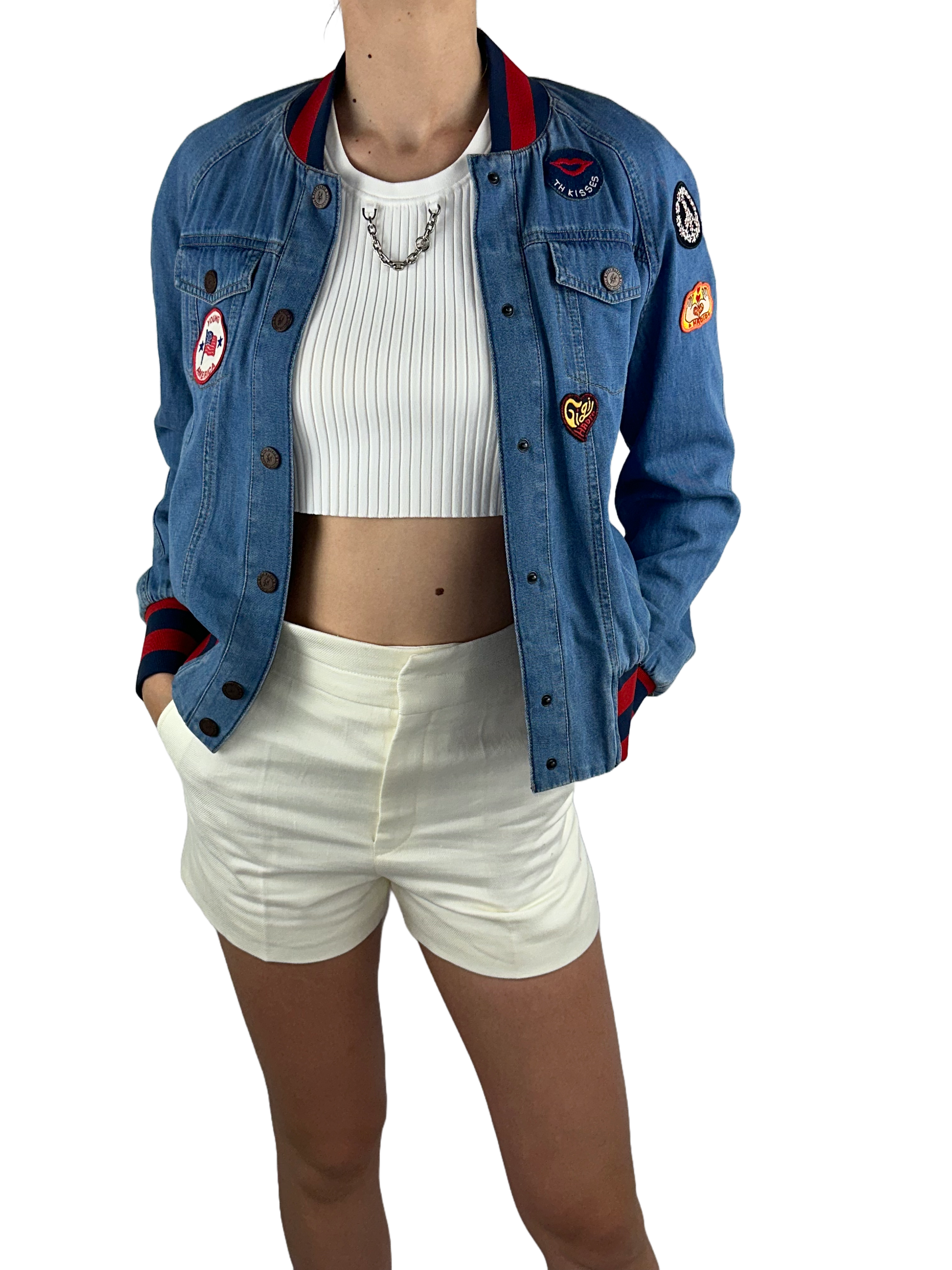 Tommy Hilfiger Gigi Hadid denim bomber - size 34