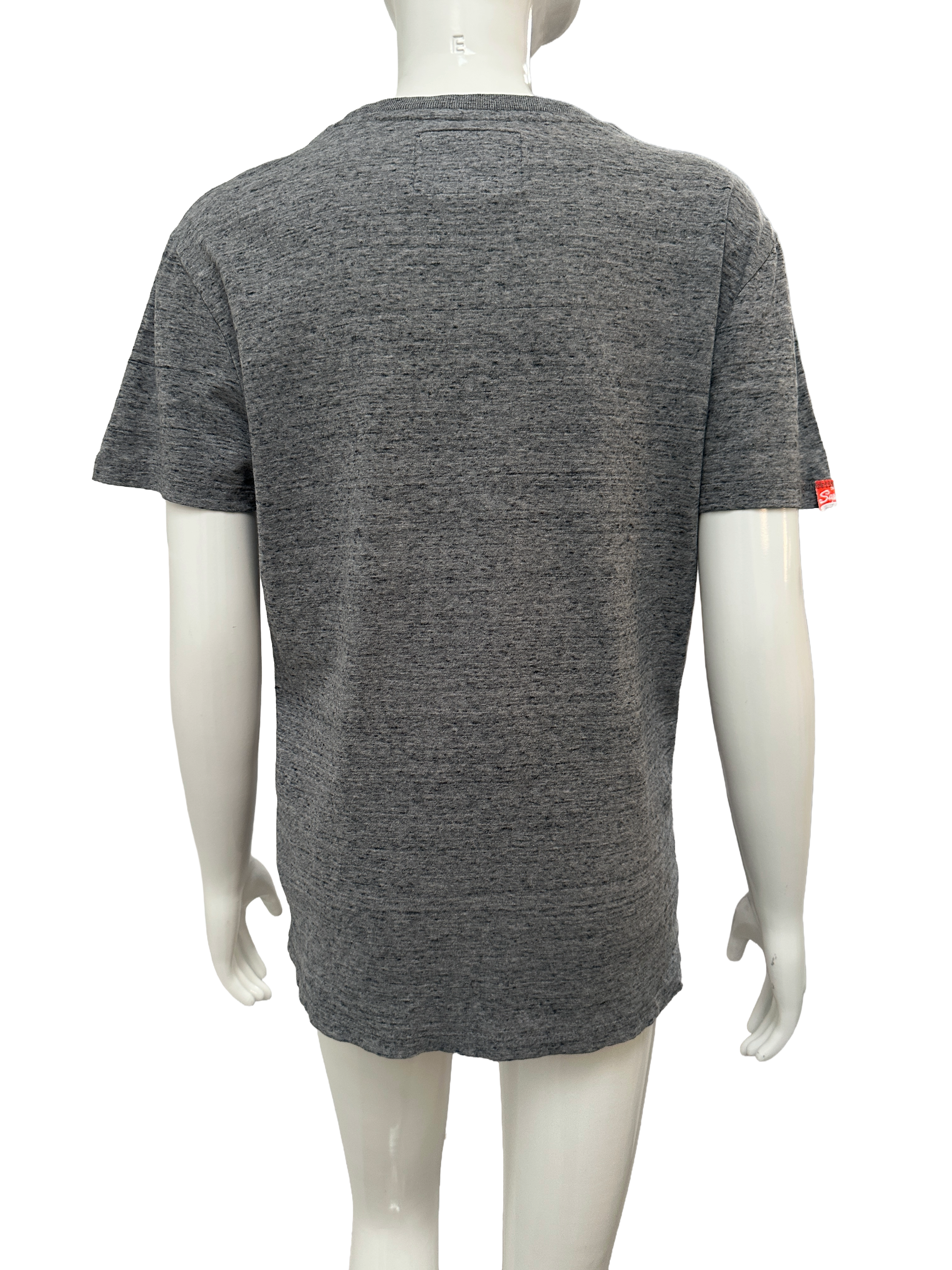 Superdry orange label grey logo t-shirt - size S
