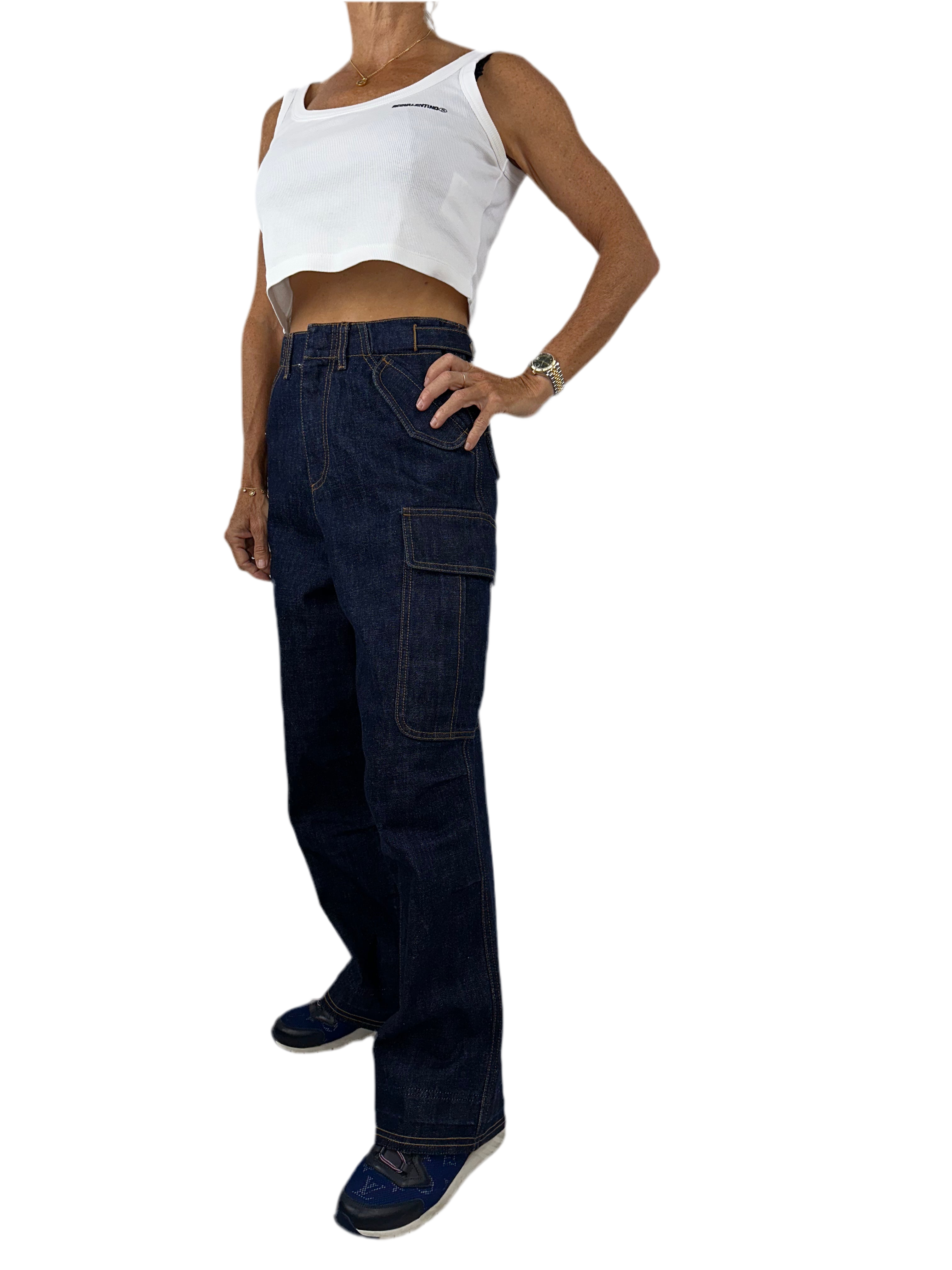 Christian Dior 8 cargo jeans D02 Deep blue cotton denim - size 32 FR